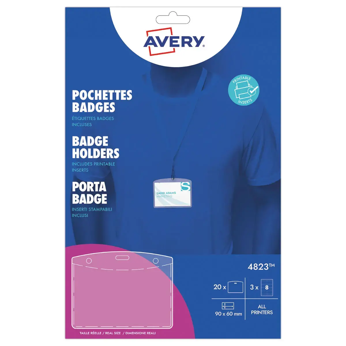 20 Hoezen voor badges - 9 x 6 cm - AVERY