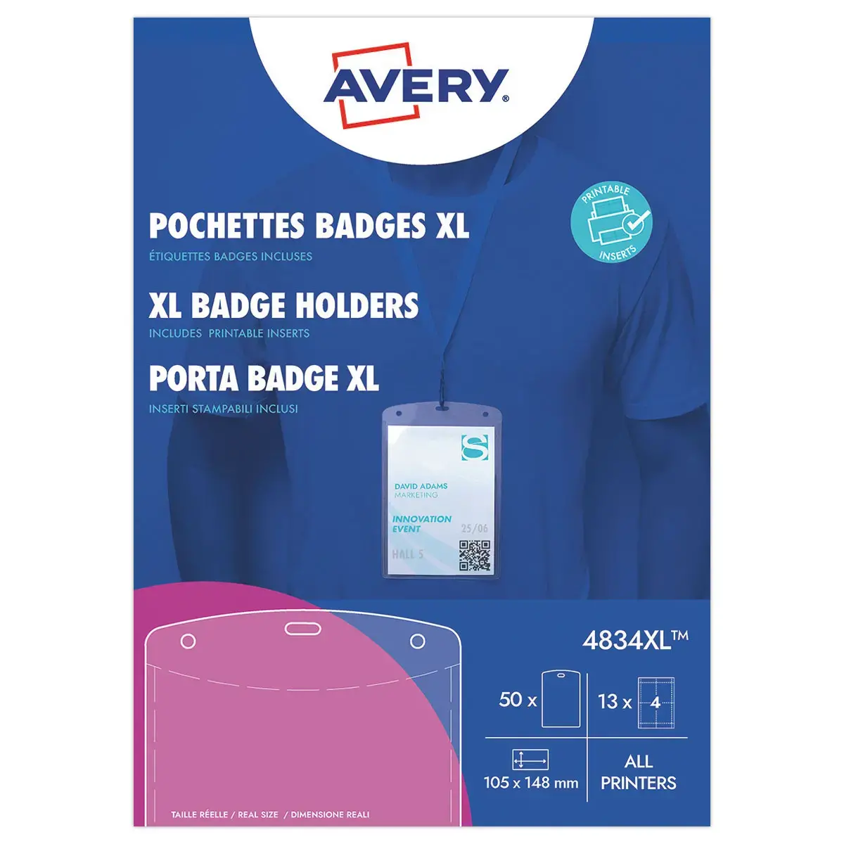 50  Doos van badgehouders  - A6 - AVERY 