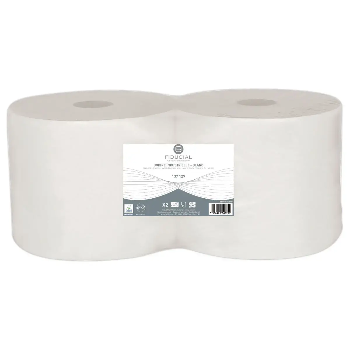 2  Industri&euml;le papierrollen - dubbele dikte - FIDUCIAL OFFICE SOLUTIONS 