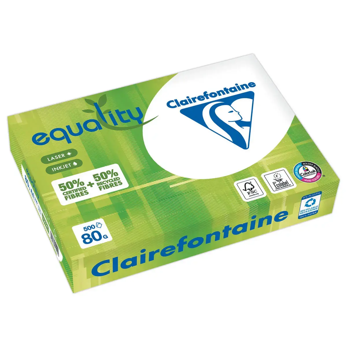 5 Riemen van gerecycleerd papier EQUALITY A4 - 80 g - CLAIREFONTAINE