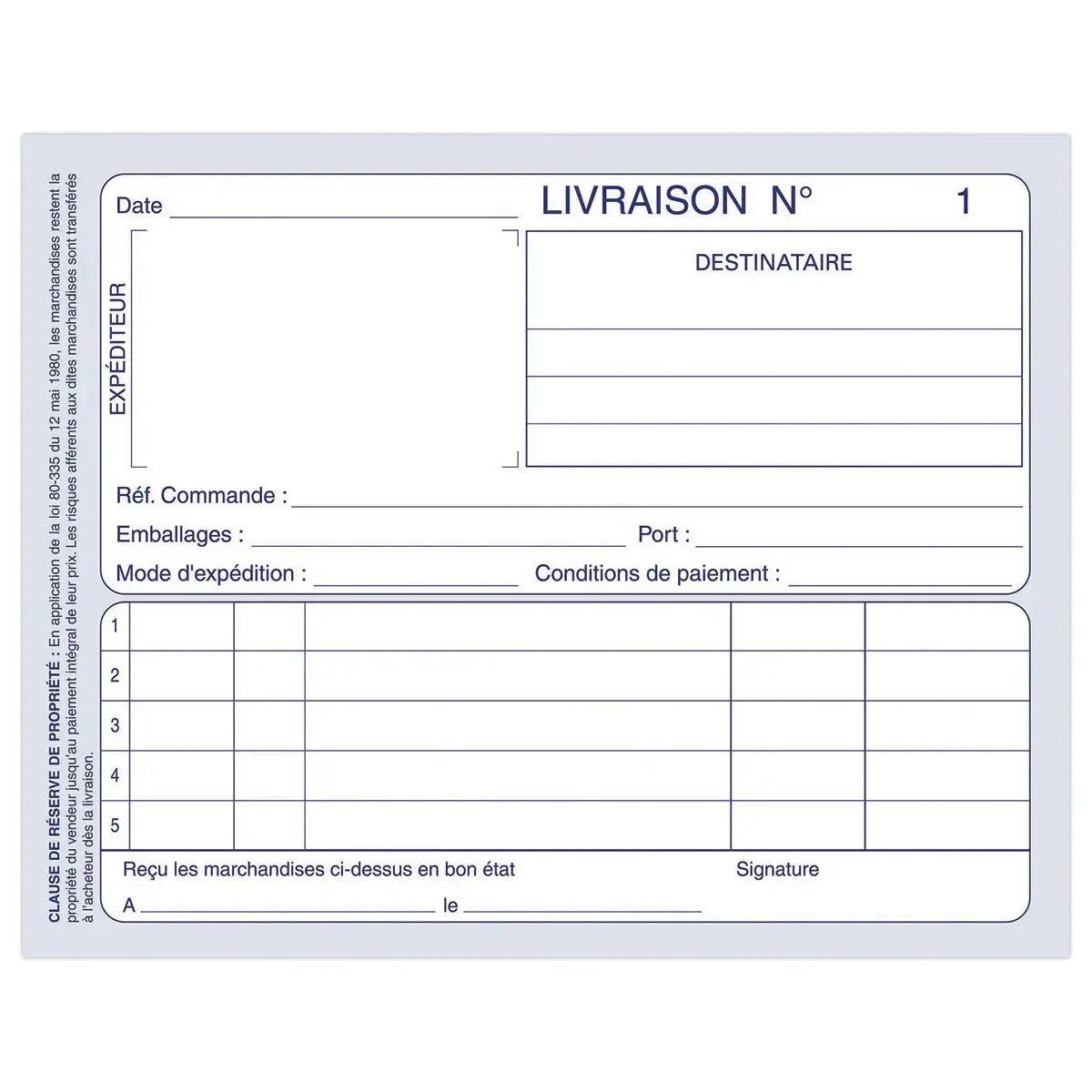 Carnet "Leveringen" - A6 - 50 dupli