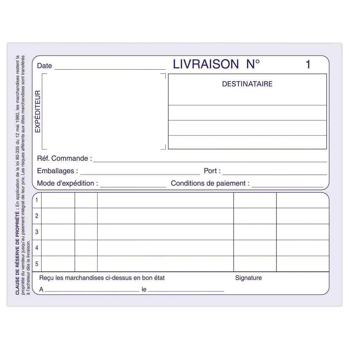 Carnet "Leveringen" - A6 - 50 dupli