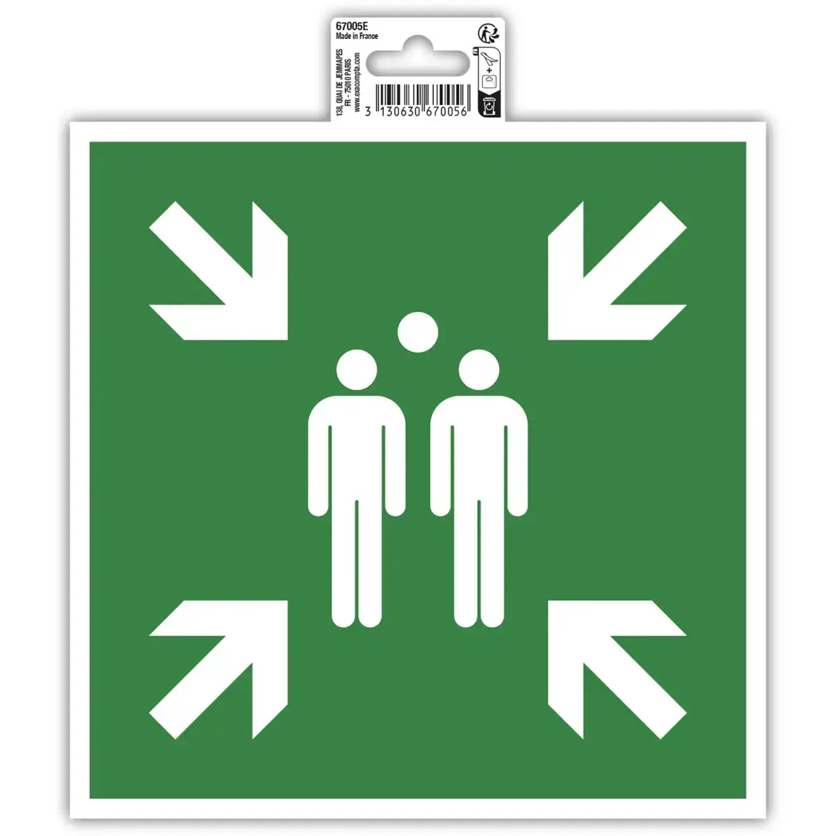 Plakbord Verzamelpunt 20 cm - Groen