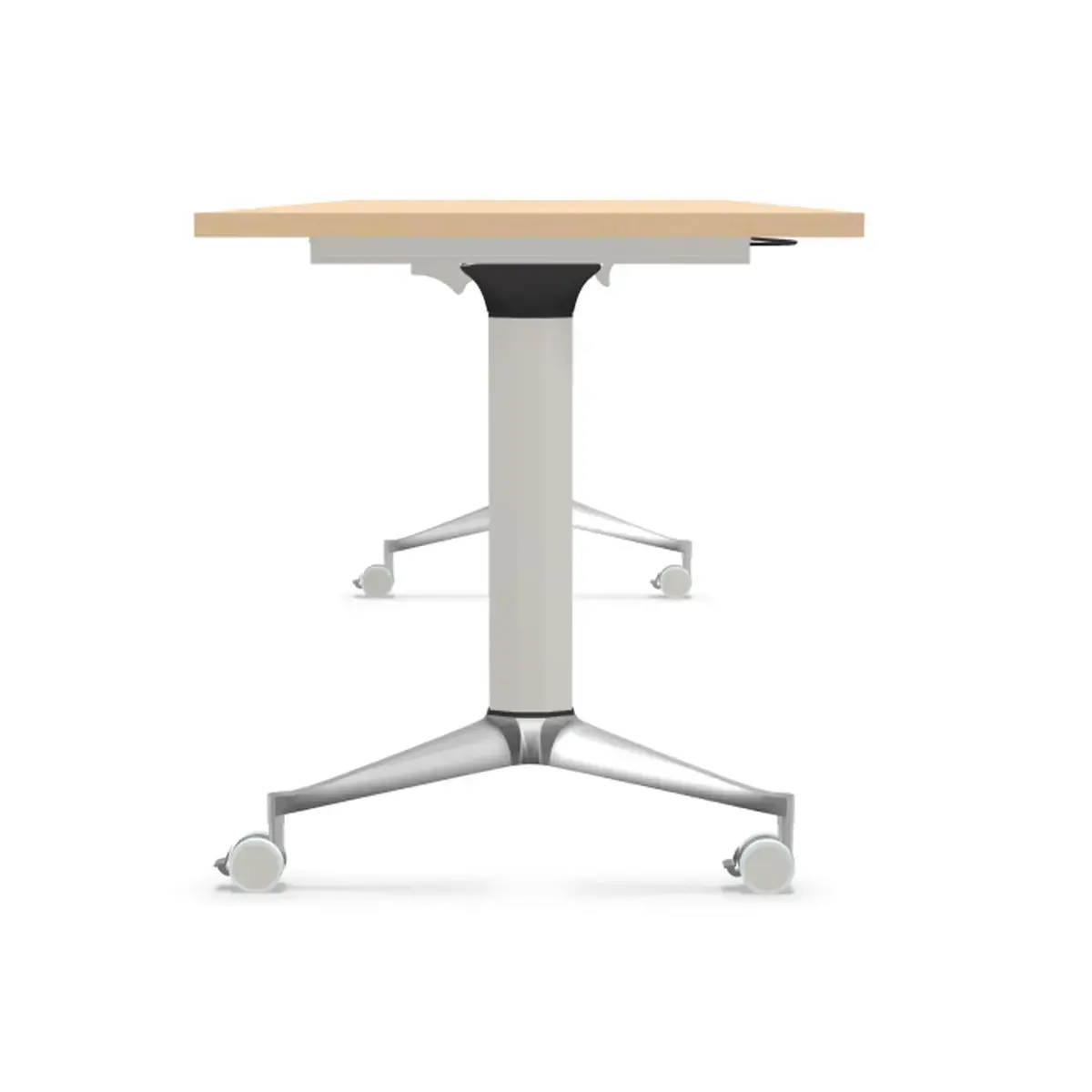 Klaptafel met wieltjes - 180 x 70 cm - Beuk en alu