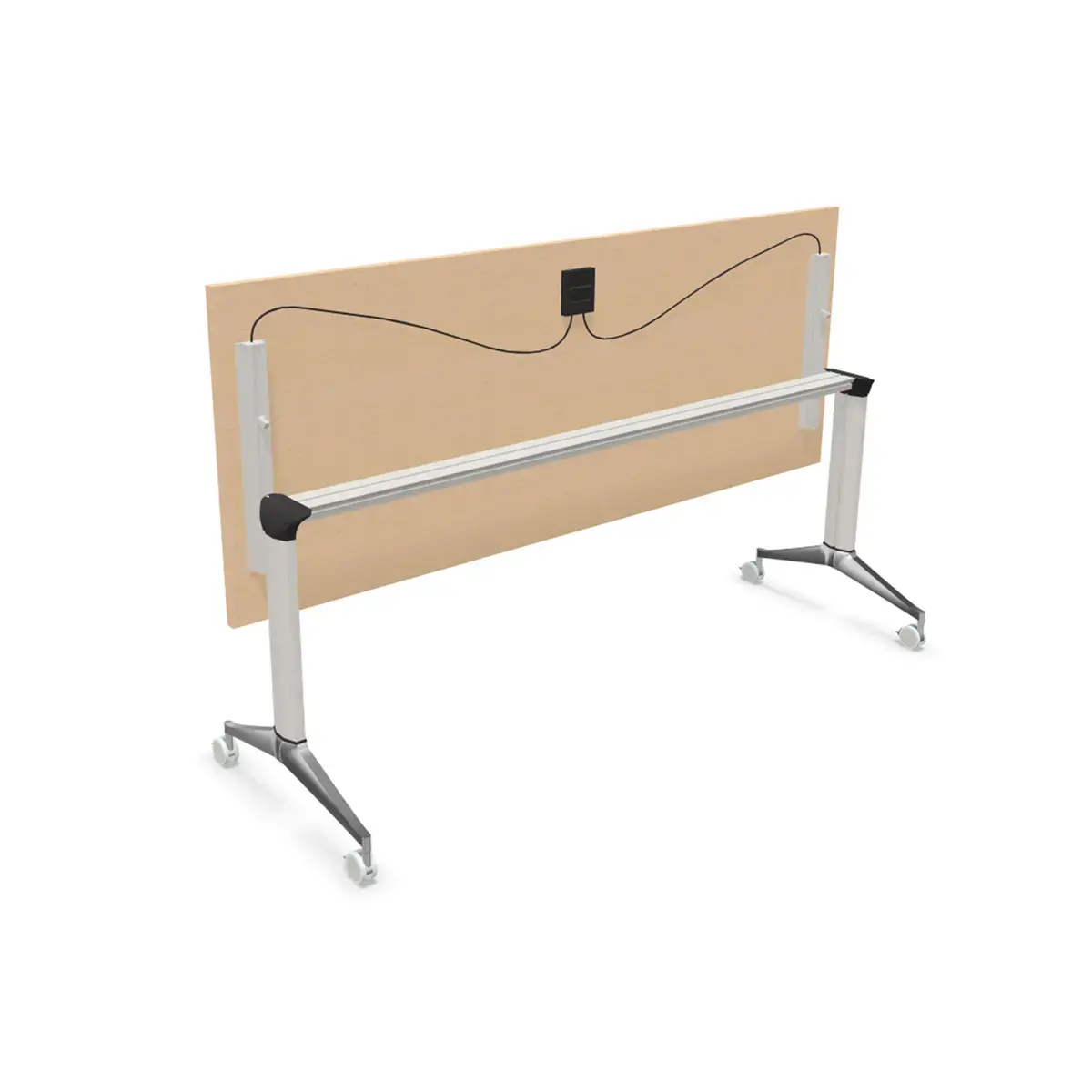 Klaptafel met wieltjes - 180 x 70 cm - Beuk en alu
