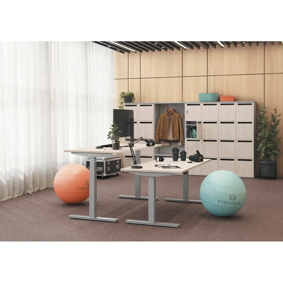 Bureau BERNE elektrisch 160 x 80 acacia/wit
