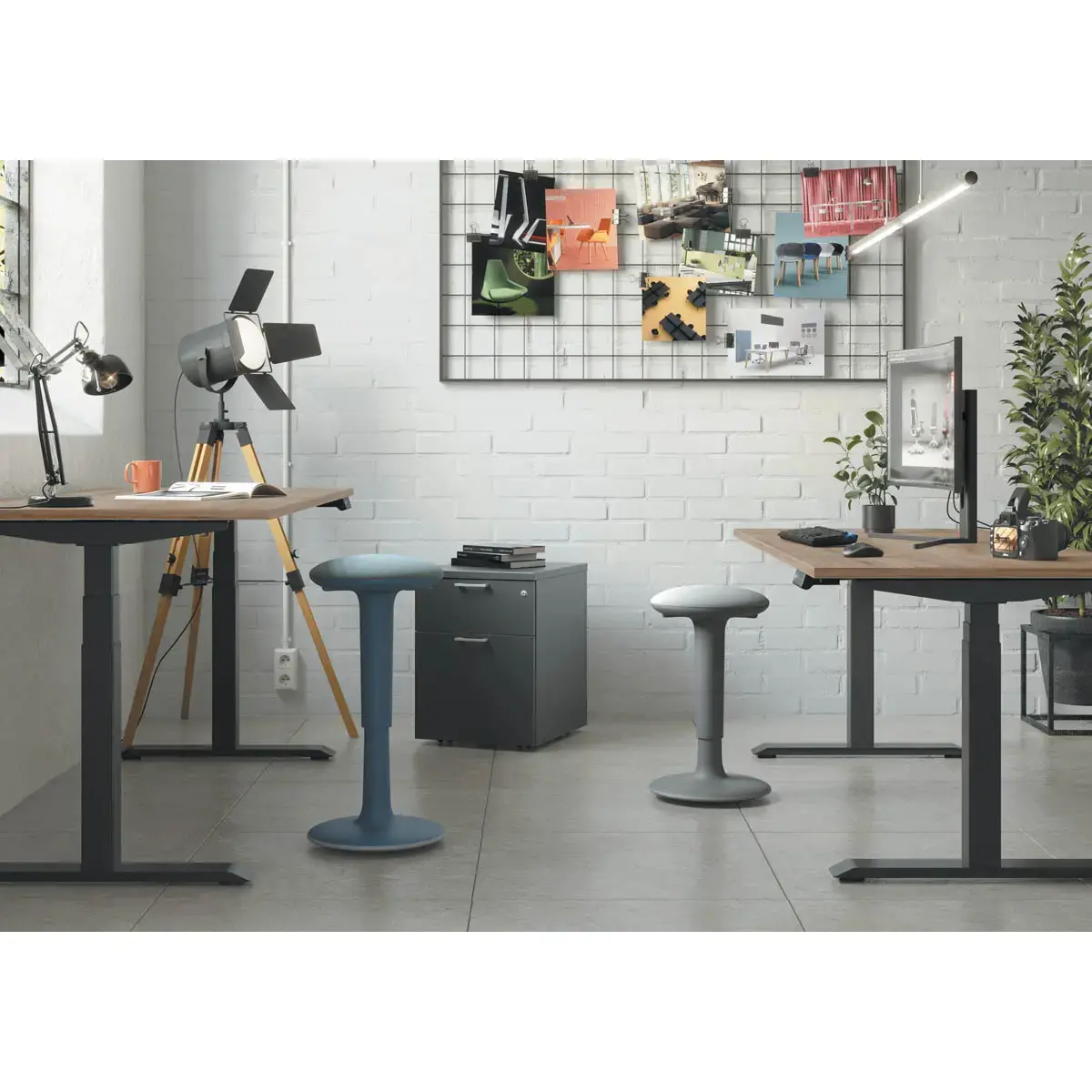 Bureau BERNE elektrisch 160 x 80 acacia/wit
