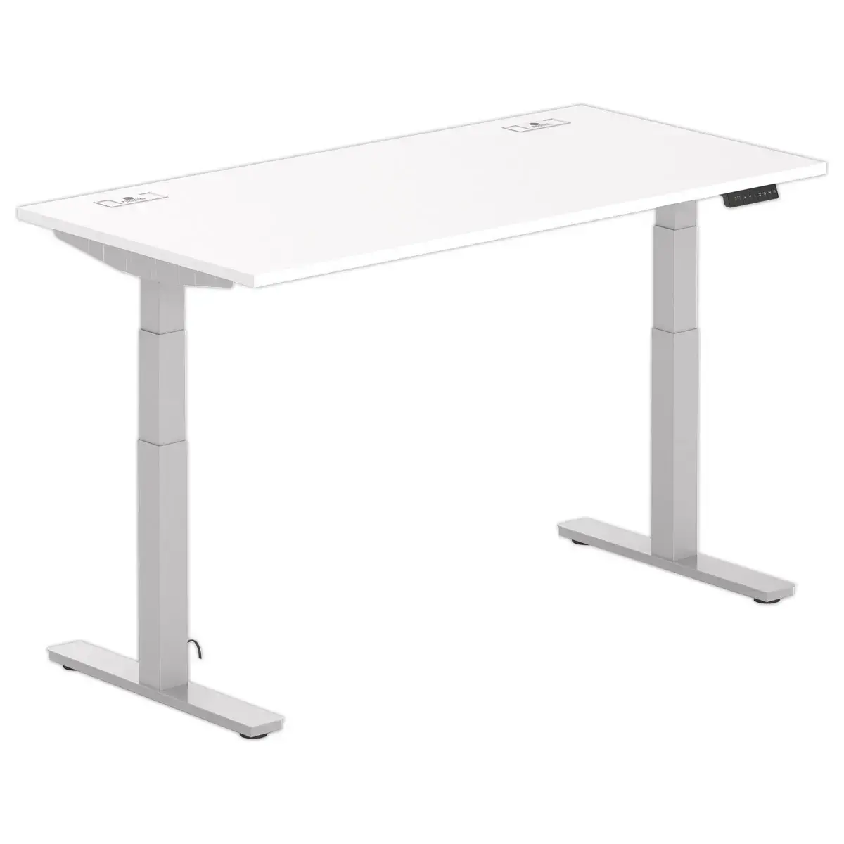 Bureau BERNE elektrisch 160 x 80 wit/alu