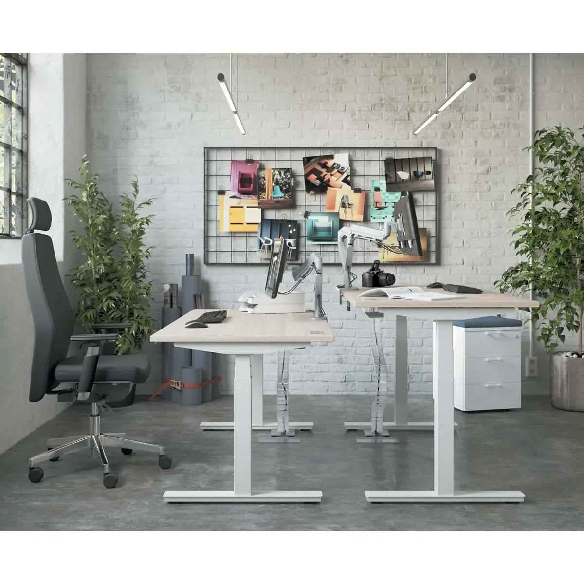 Bureau BERNE elektrisch 160 x 80 wit/wit