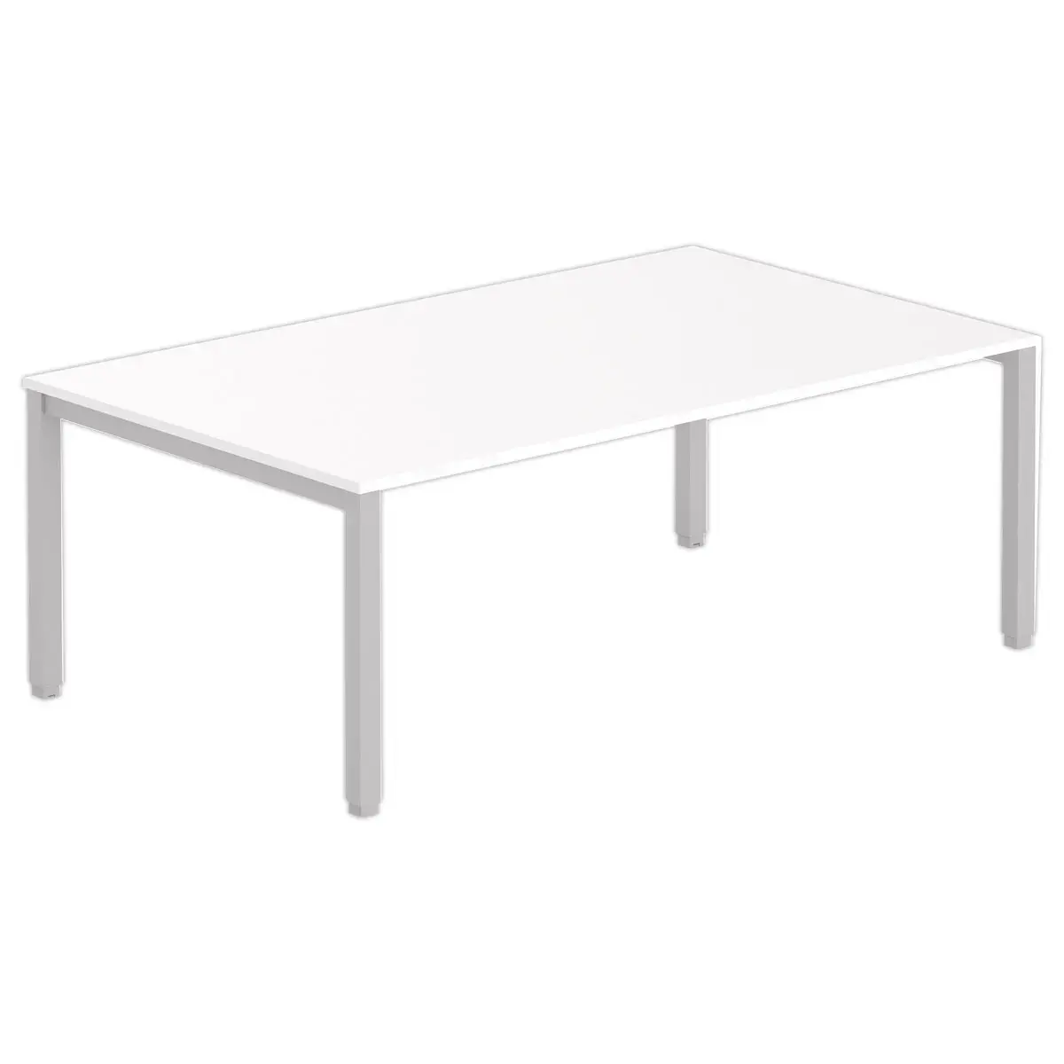 Rechthoekige modulaire tafel 200 x 120 wit/alu