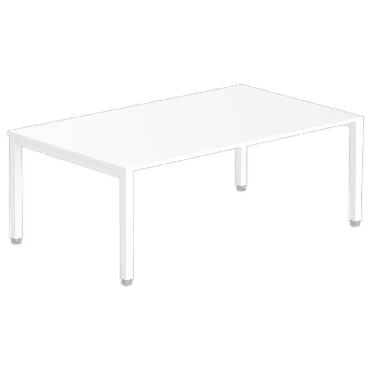 Rechthoekige modulaire tafel 200 x 120 wit/wit