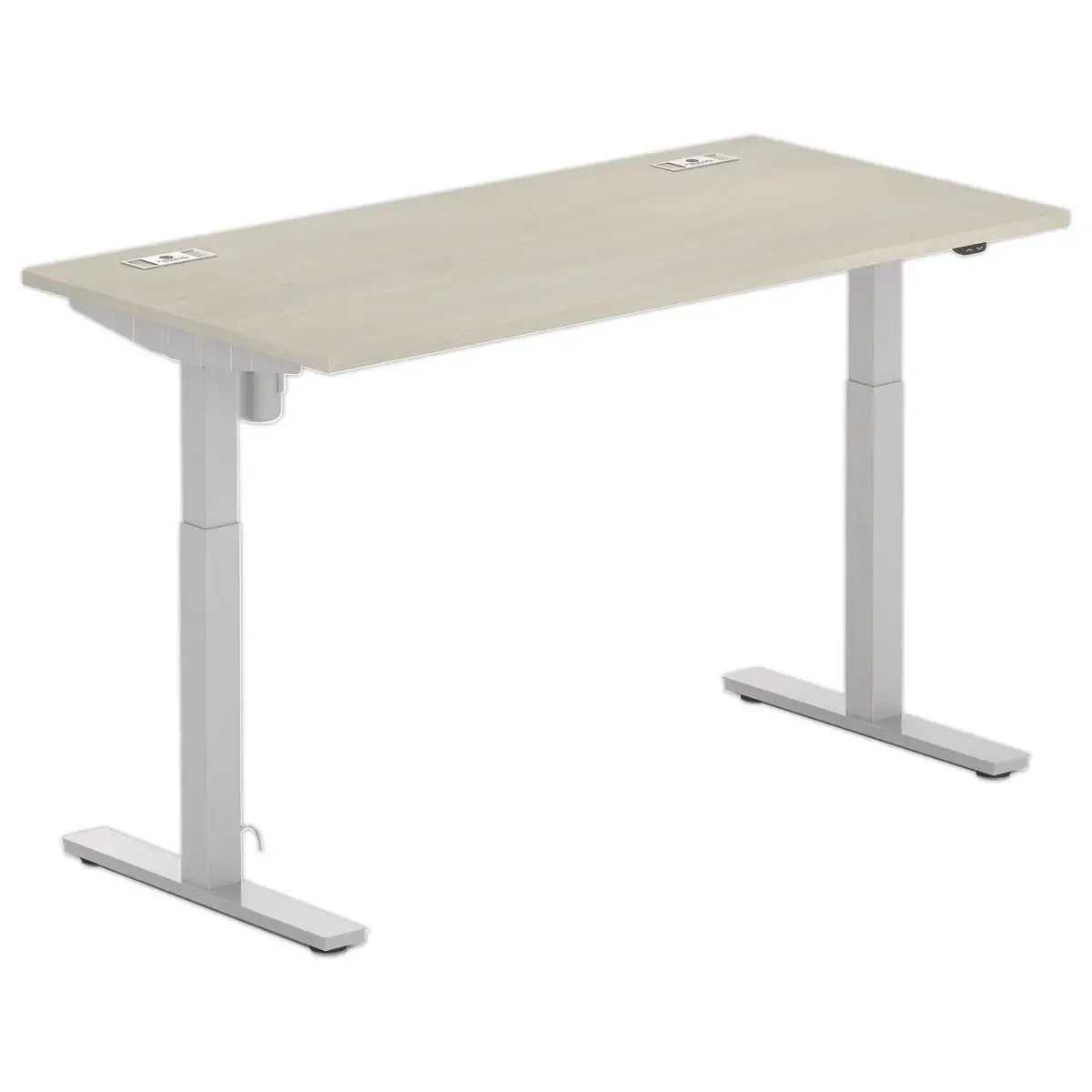 Bureau BERNE elektrisch 160 x 80 acacia/alu eenvoudige behuizing