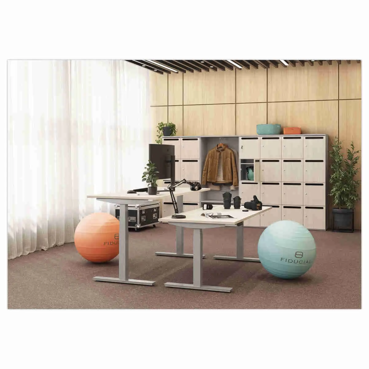 Bureau BERNE elektrisch 160 x 80 acacia/alu eenvoudige behuizing