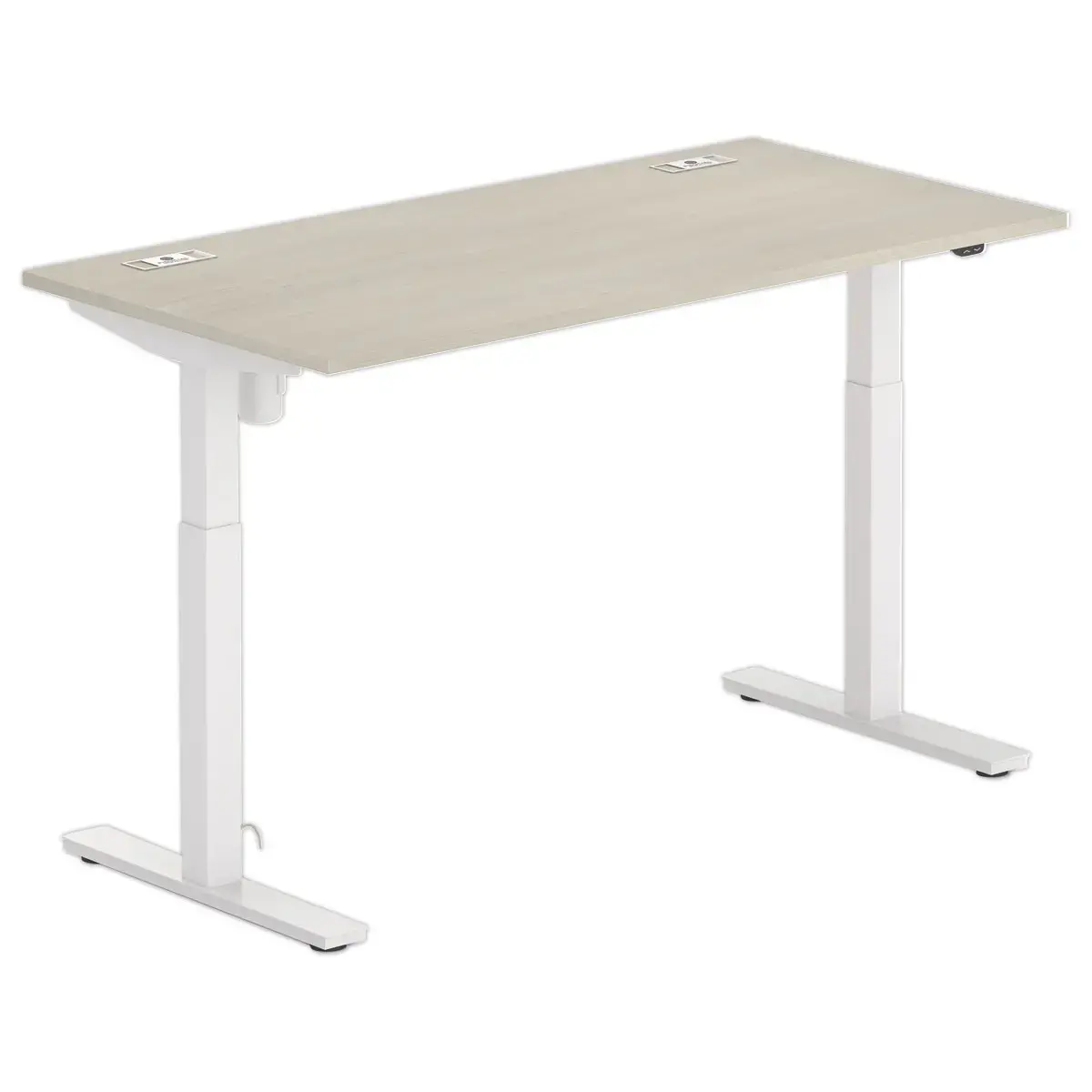 Bureau BERNE elektrisch 160 x 80 acacia/wit eenvoudige behuizing 