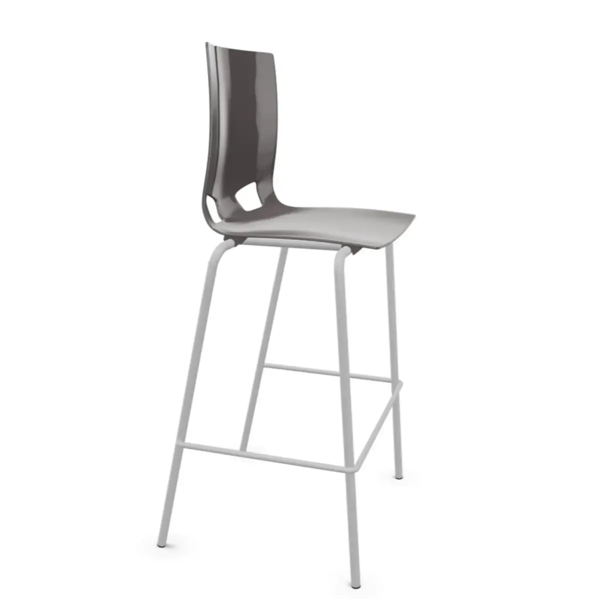 Hoge kruk FONDO HOCKER polypropyleen grijs