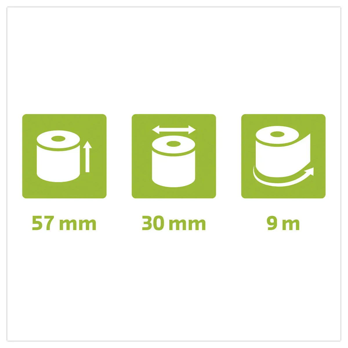 20 Papierrollen voor betaalkaarten 57X30X12 mm 9M zonder fenol