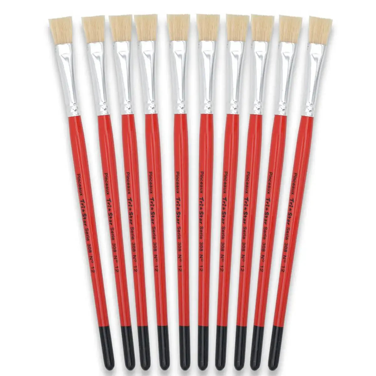 Platte penseel nr. 12 - OZ - van zijdehaar - acryl- en olieverf