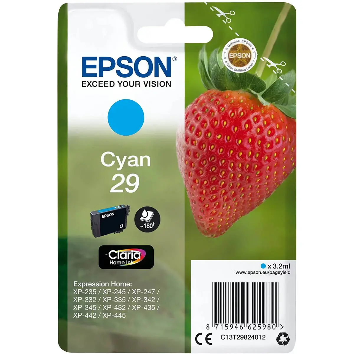 Epson 29 Cyan "Fraise" cartridge 