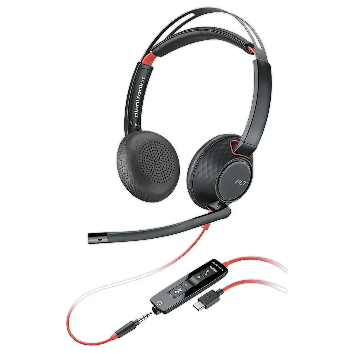 BEDRADE KABEL HEADSET POLY BLACKWIRE 5220 USB-A/C en Jack 3.5mm 