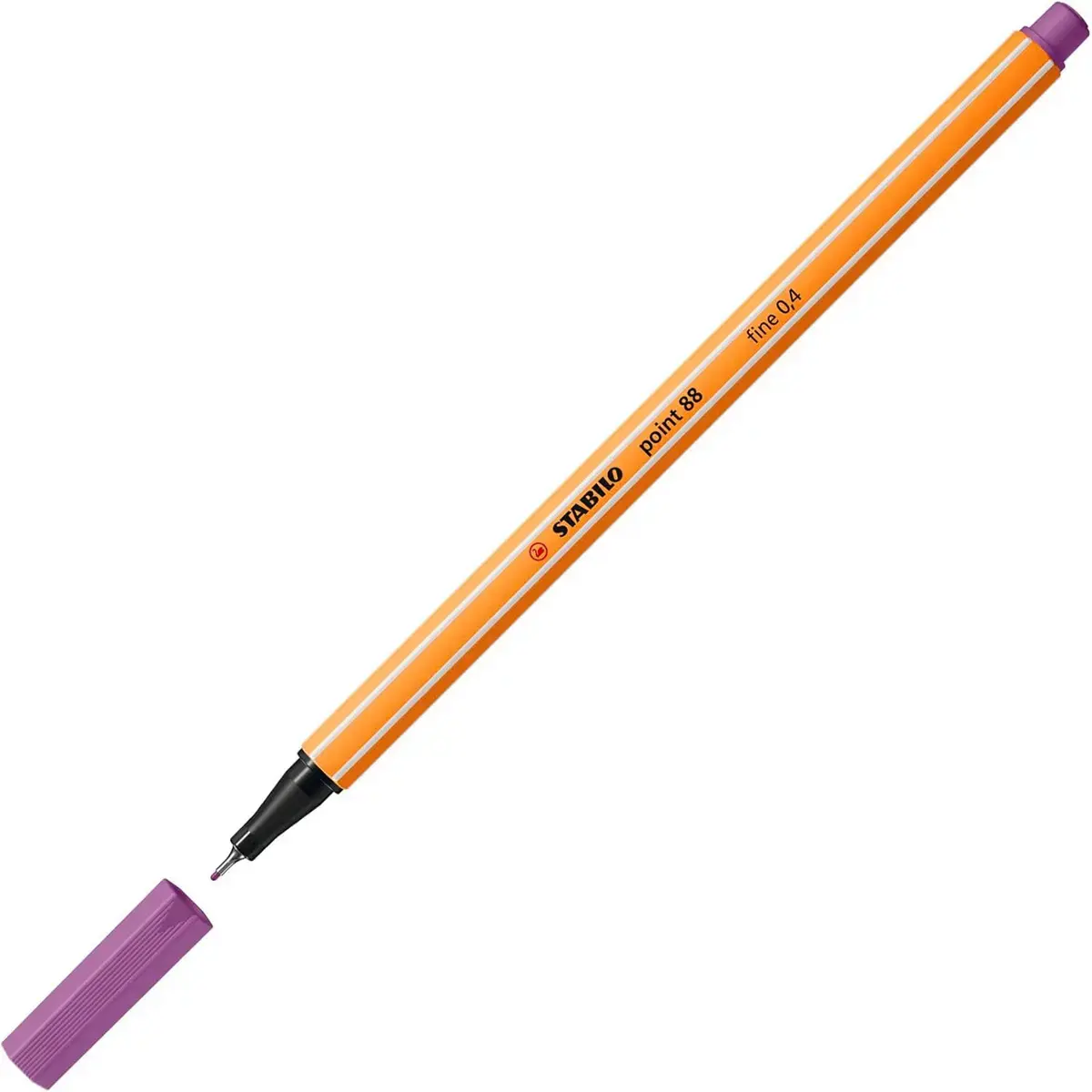 Stabilo fineliner pen point 88 - extra fijne punt 0,4 mm - assorti kleuren - Set van 60