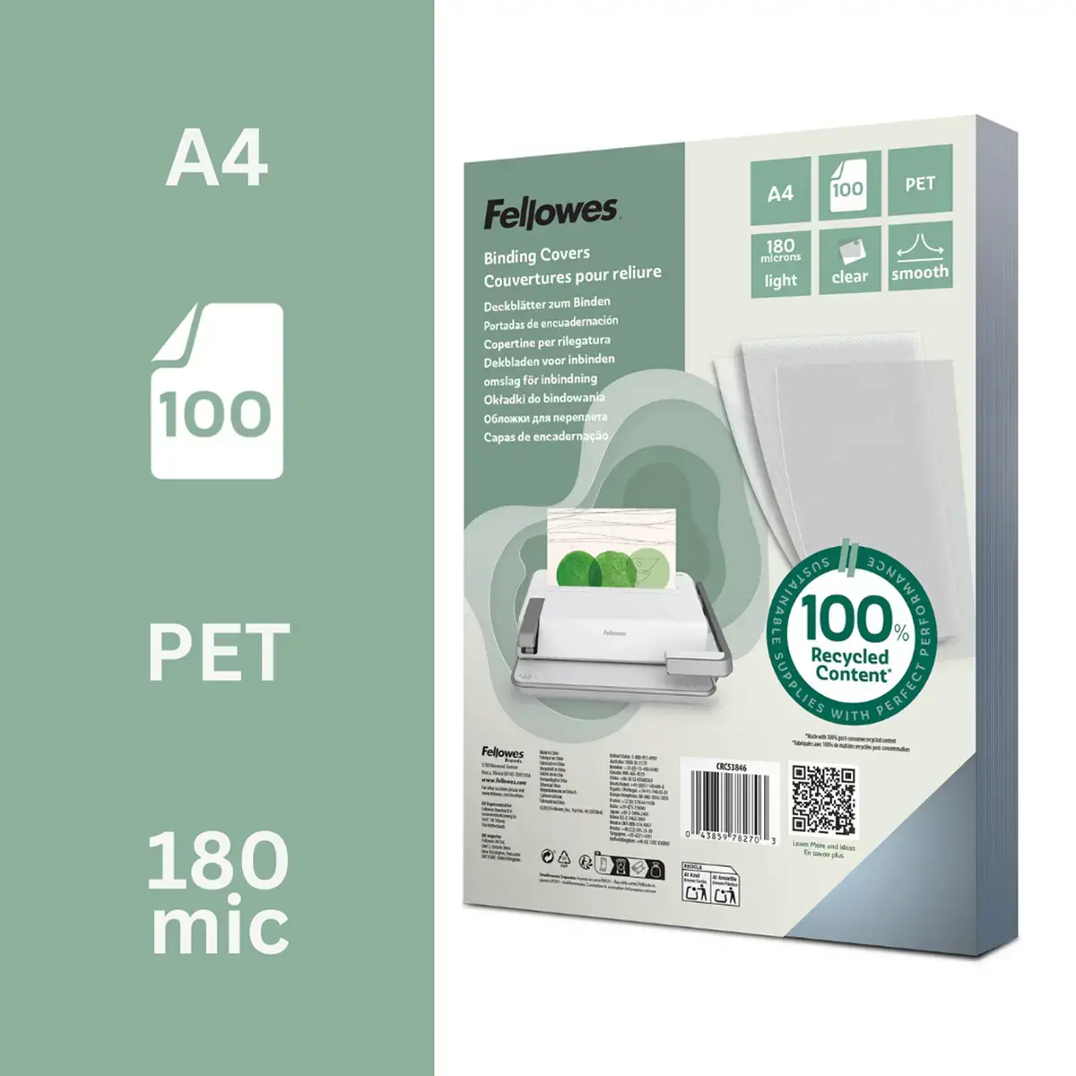 100 DEKSEL VOOR A4 BINDING 180µ