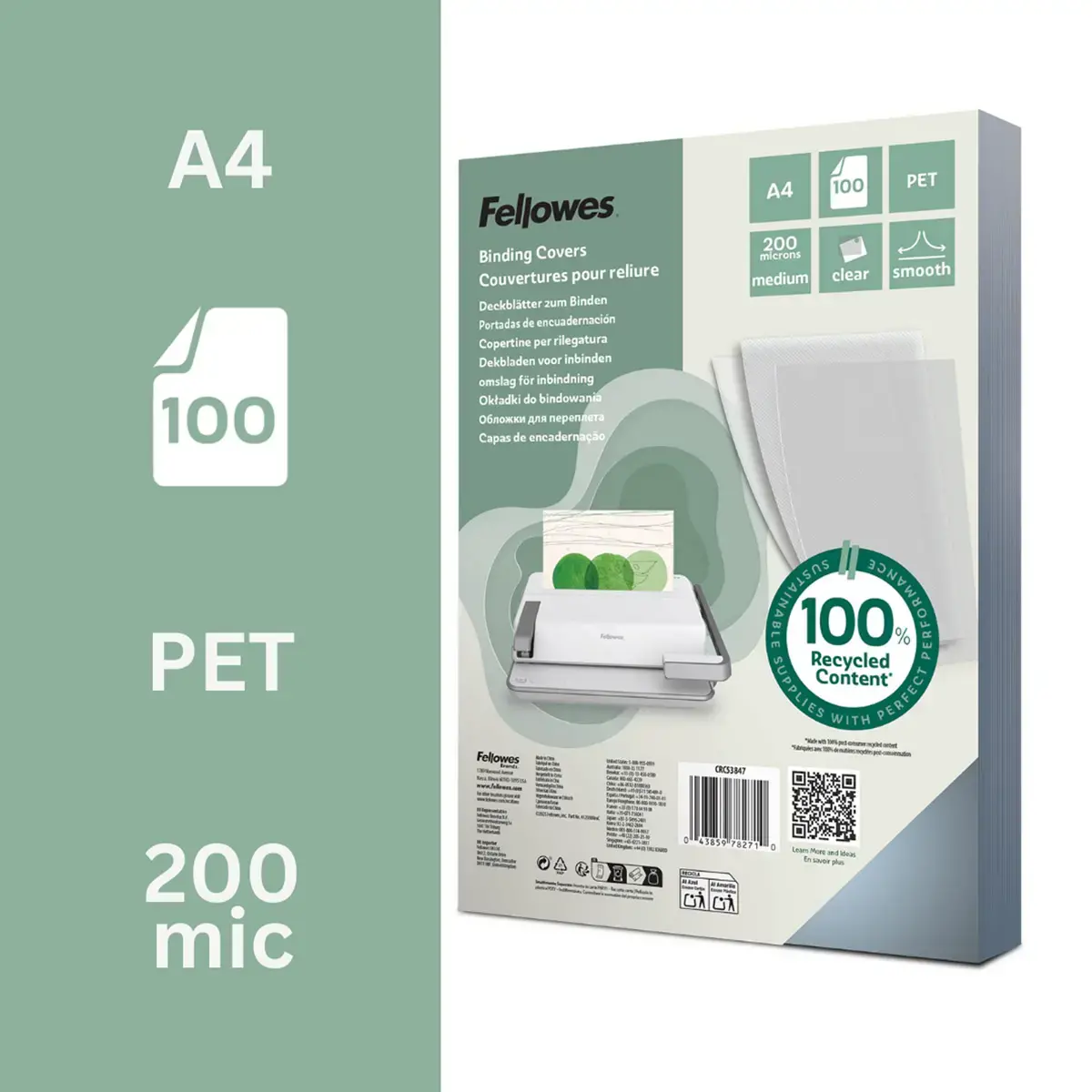 100  DEKSEL VOOR A4 BINDING 200&micro; 