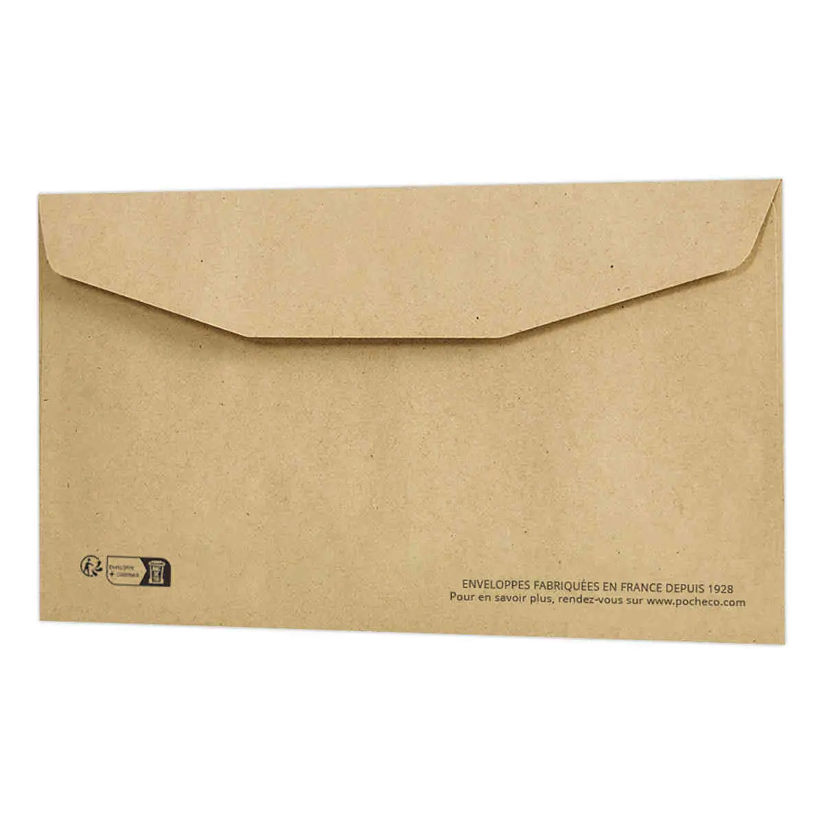 1000 MSP enveloppen van kraftpapier - 85g - 114x229mm - Venster 35x100mm - POCHECO