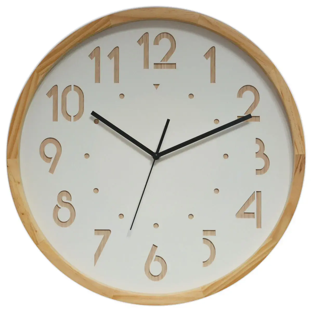 Wandklok 41 cm houten wijzerplaat