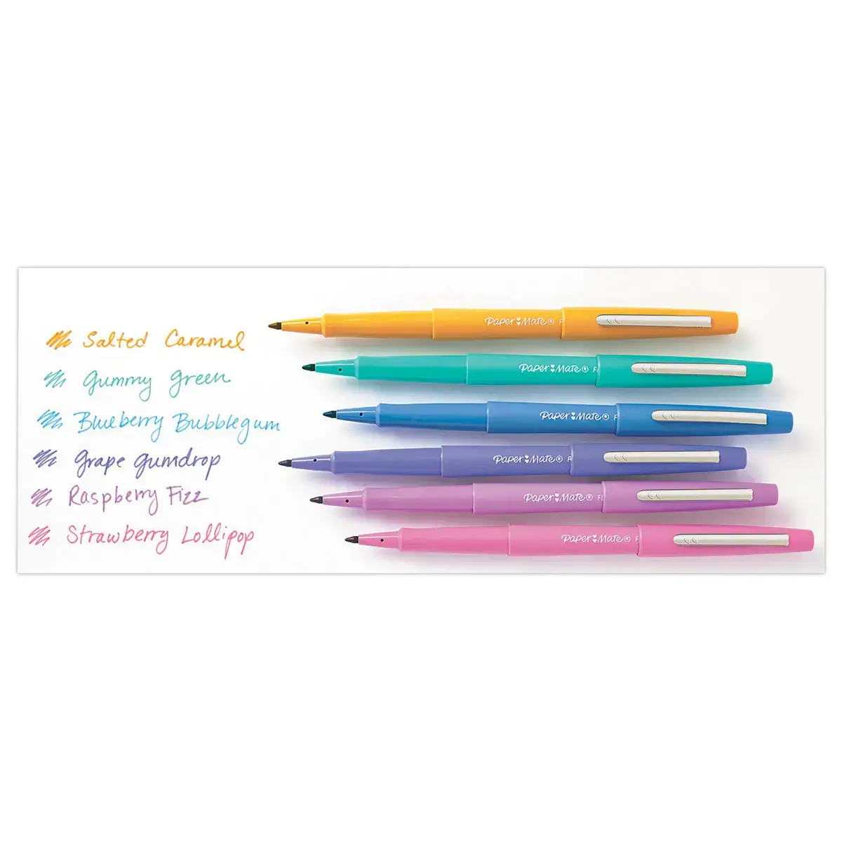 16 Viltstiften Flair - Candy Pop - Middelgroot geschrift - PAPERMATE