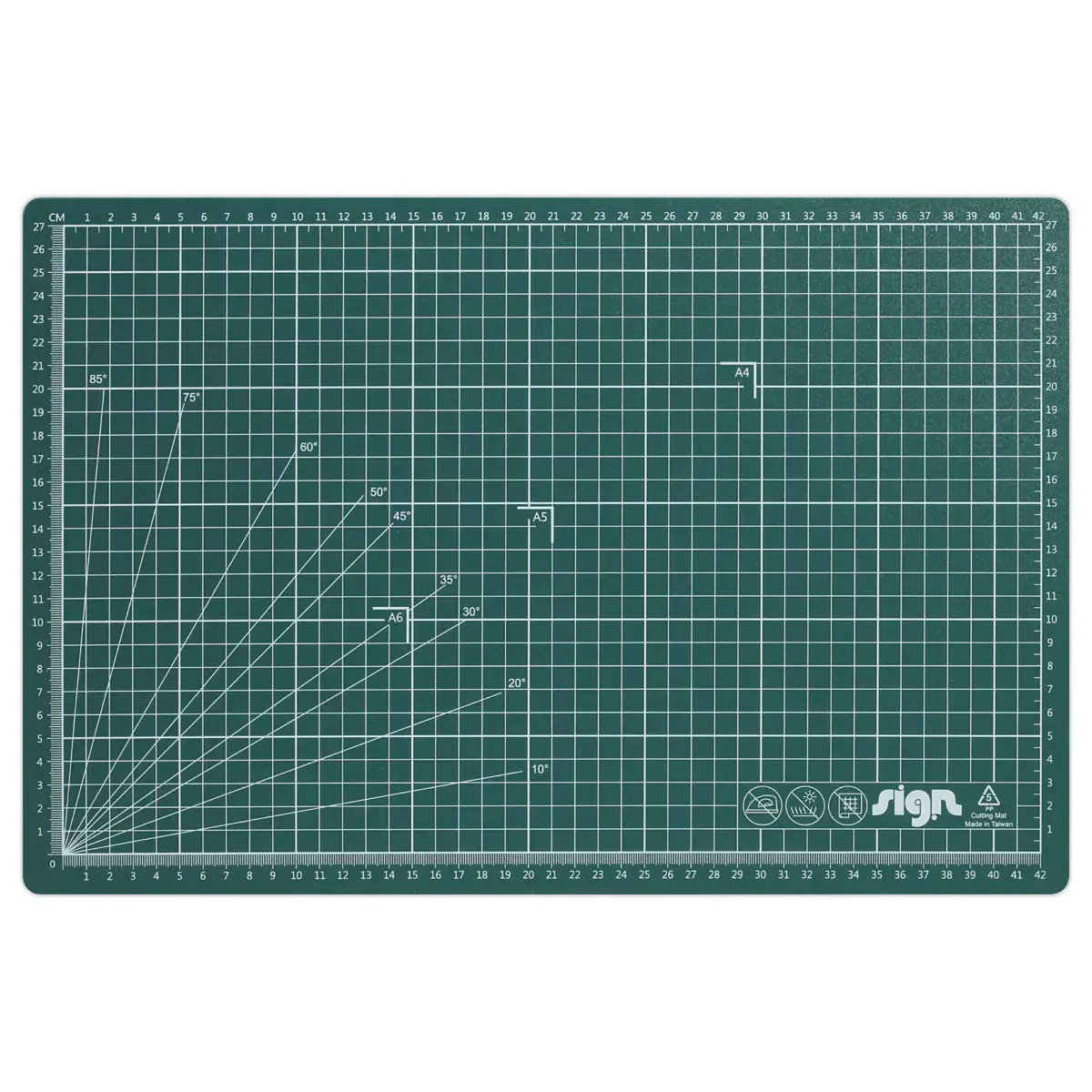 Multifunctionele snijplaat met geruit oppervlak 5x5cm