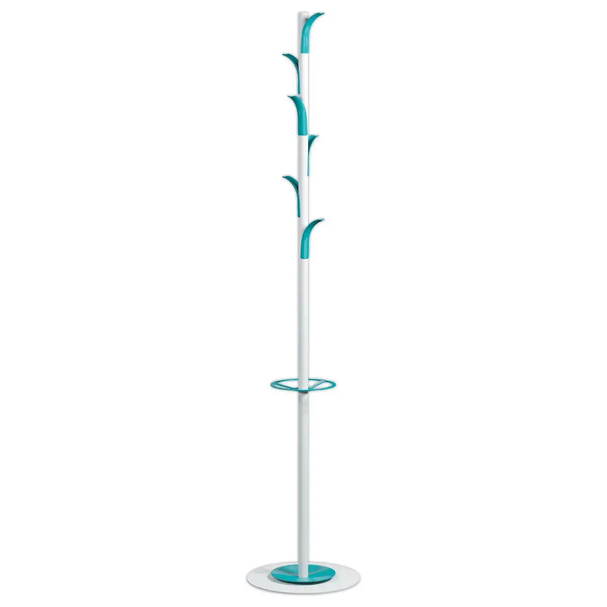 Kapstok 6 haken - wit/blauw