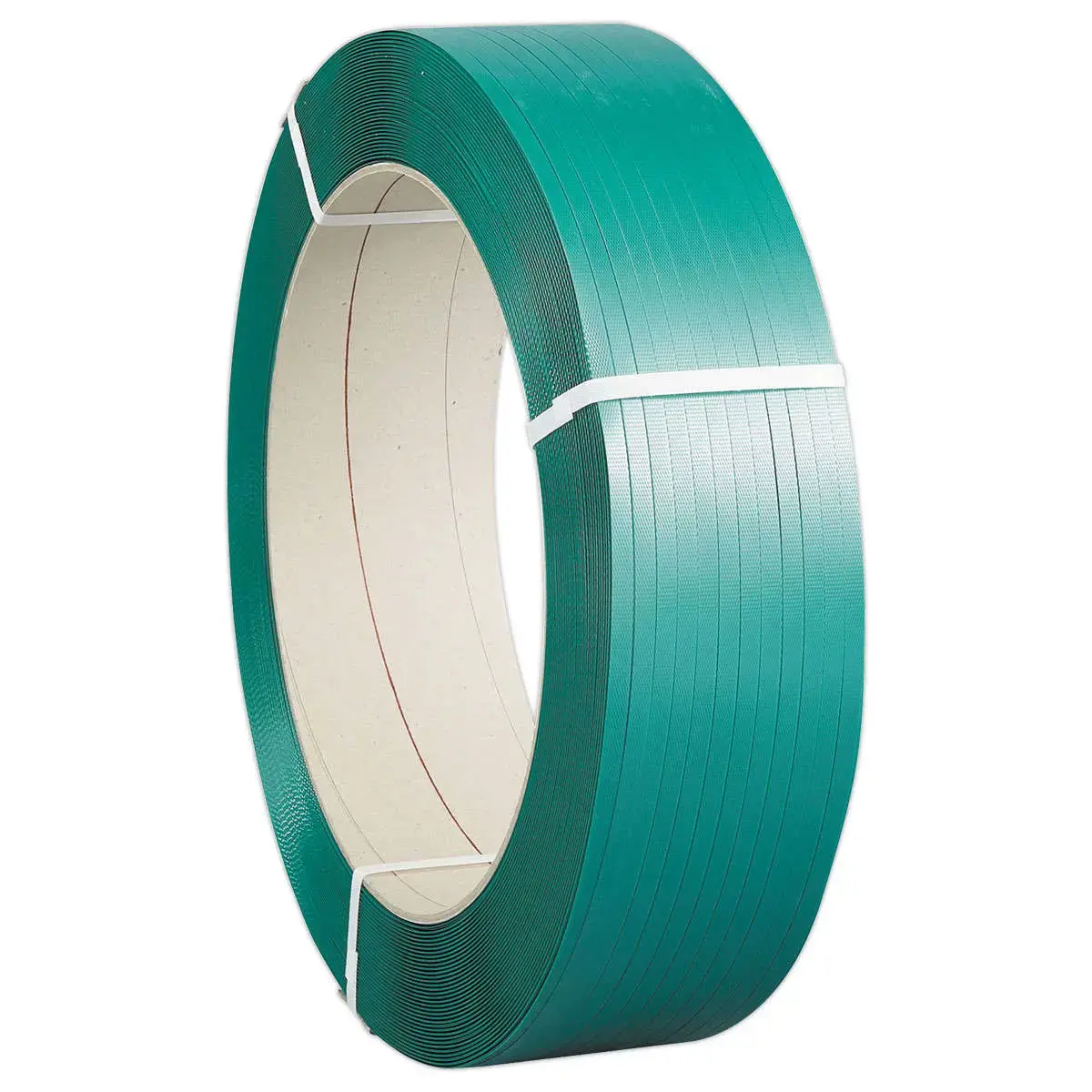 Feuillardmachine, geribbeld, groen, polyester, 12mm x 3000m