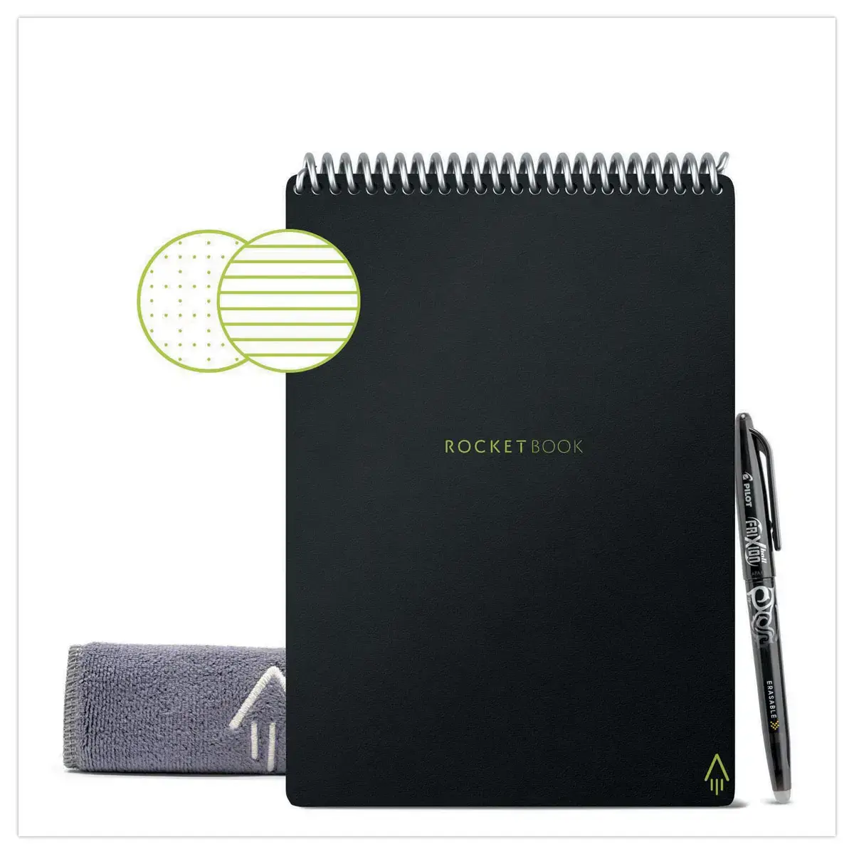 Met het internet verbonden en oneindig herbruikbare notitieblok Rocketbook Flip Letter- A5 - Zwart - 32 pagina's - ROCKETBOOK