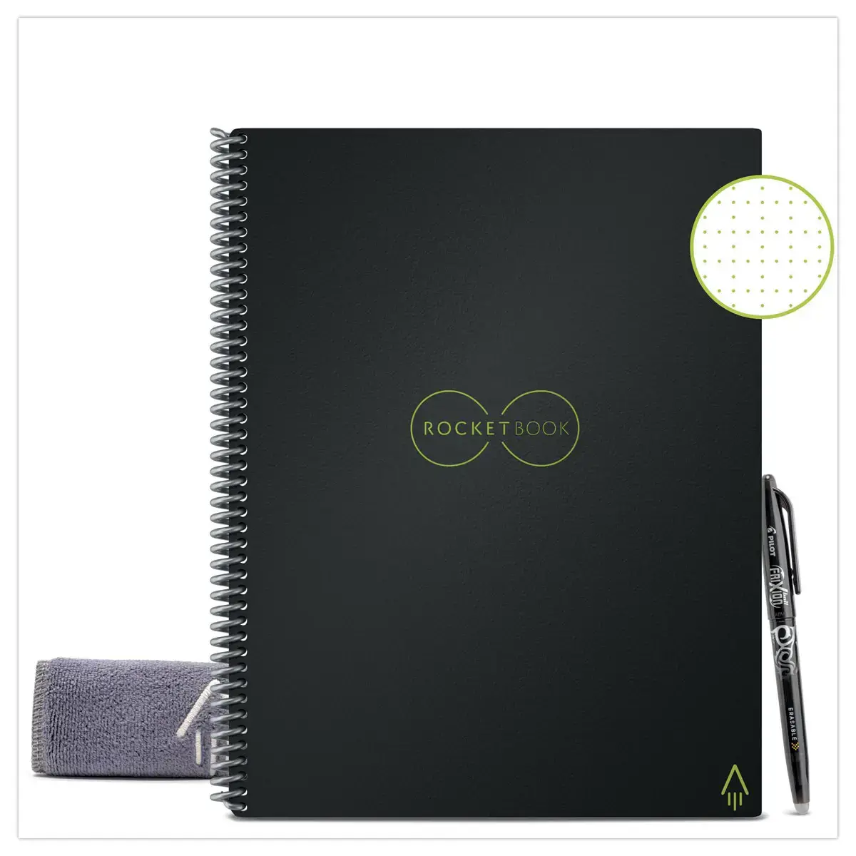 Met het internet verbonden en oneindig herbruikbare notitieblok Rocketbook Core Letter - A4 - Zwart - 32 pagina's - ROCKETBOOK