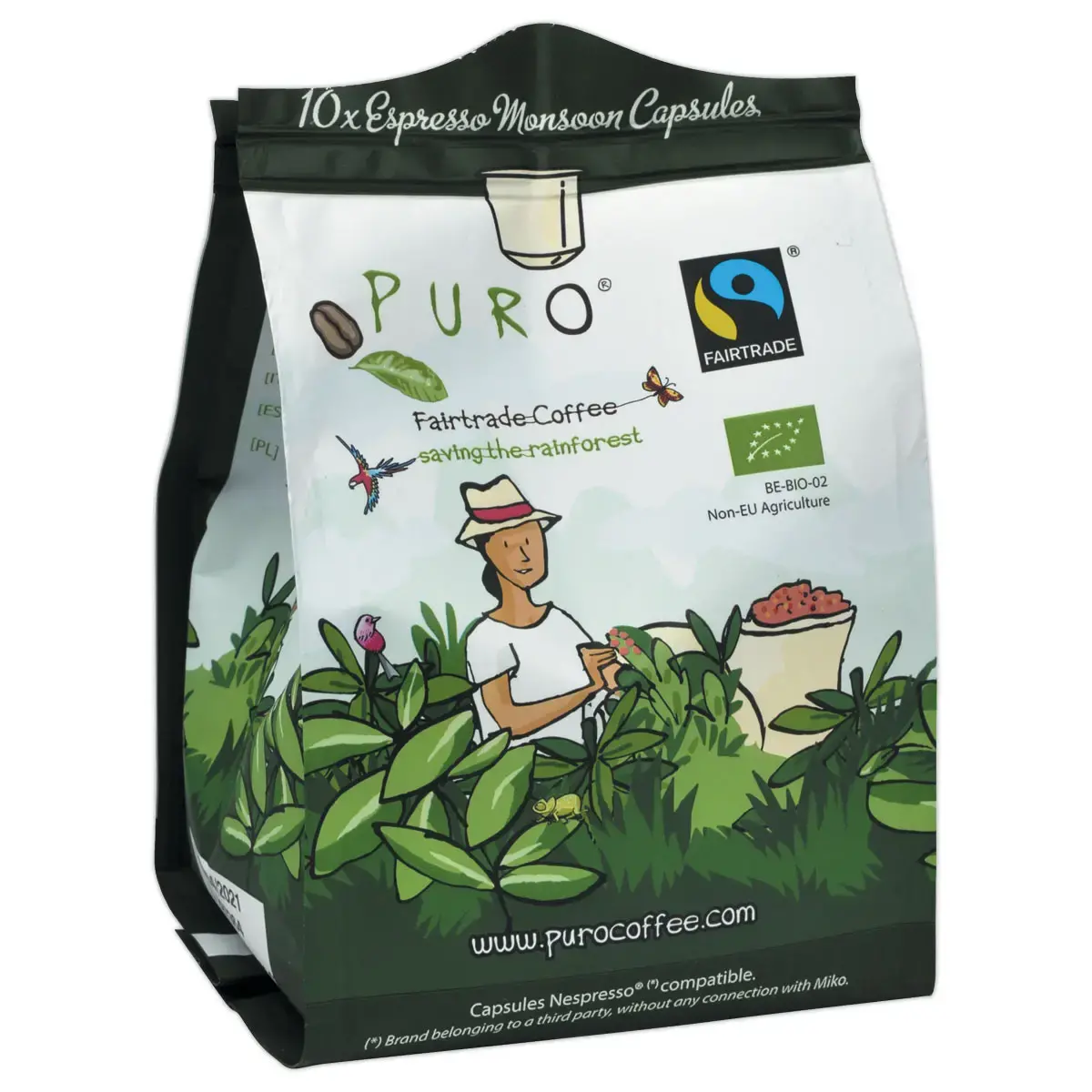10 koffiecapsules MonsoonFairtrade Bio - Intensiteit 7
