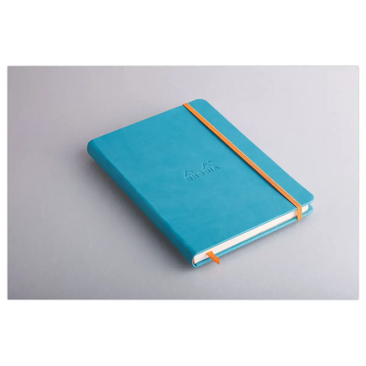 Rhodiarama A5 gebonden notitieboek 192 pagina's, gelijnd, turquoise harde kaft