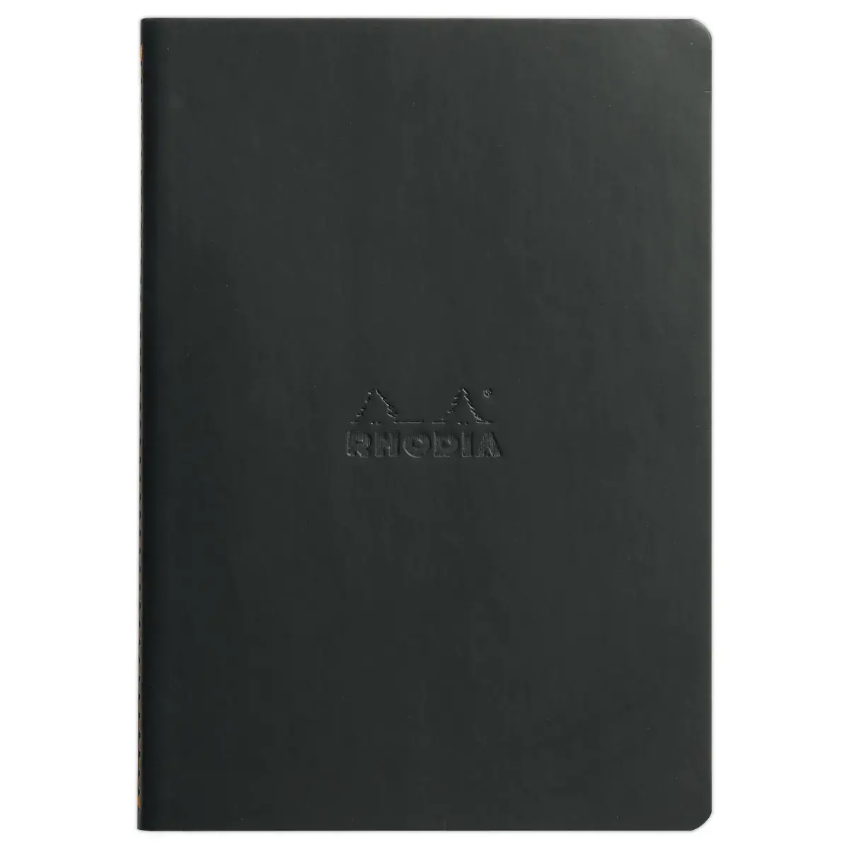 Rhodiarama A5 notitieboek met 64 pagina's, gelijnd, zachte zwarte kaft 