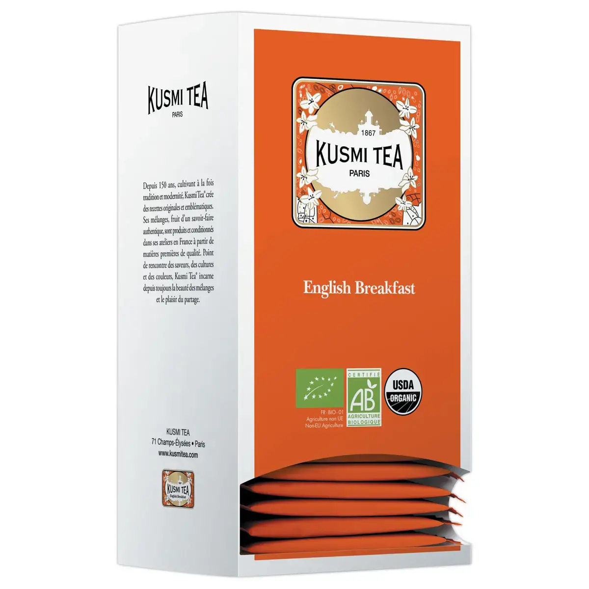 Doos van 25 zakjes Kusmi Tea Bio English Breakfast thee 