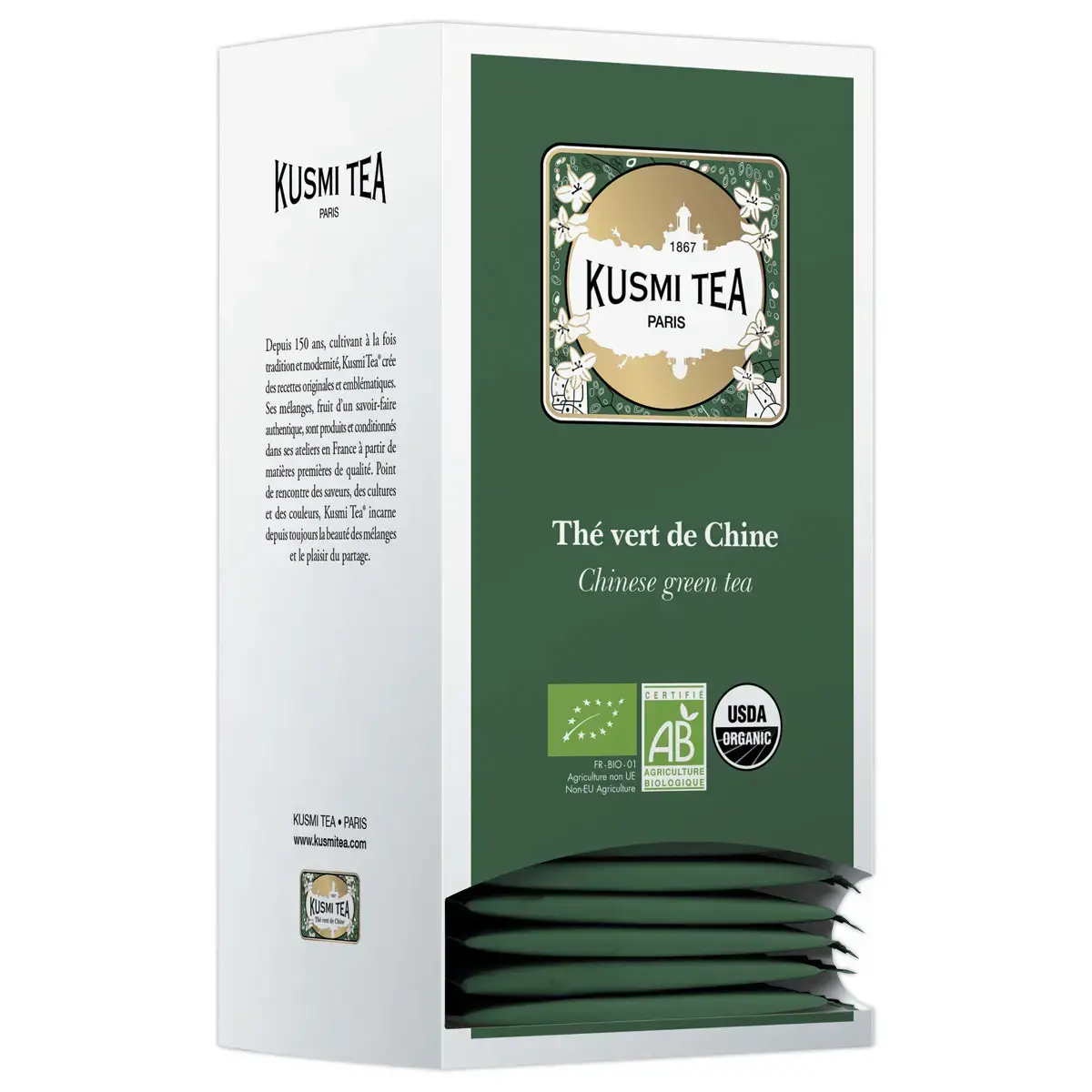 Kusmi Tea Bio Chinese groene thee - doos 25 zakjes 