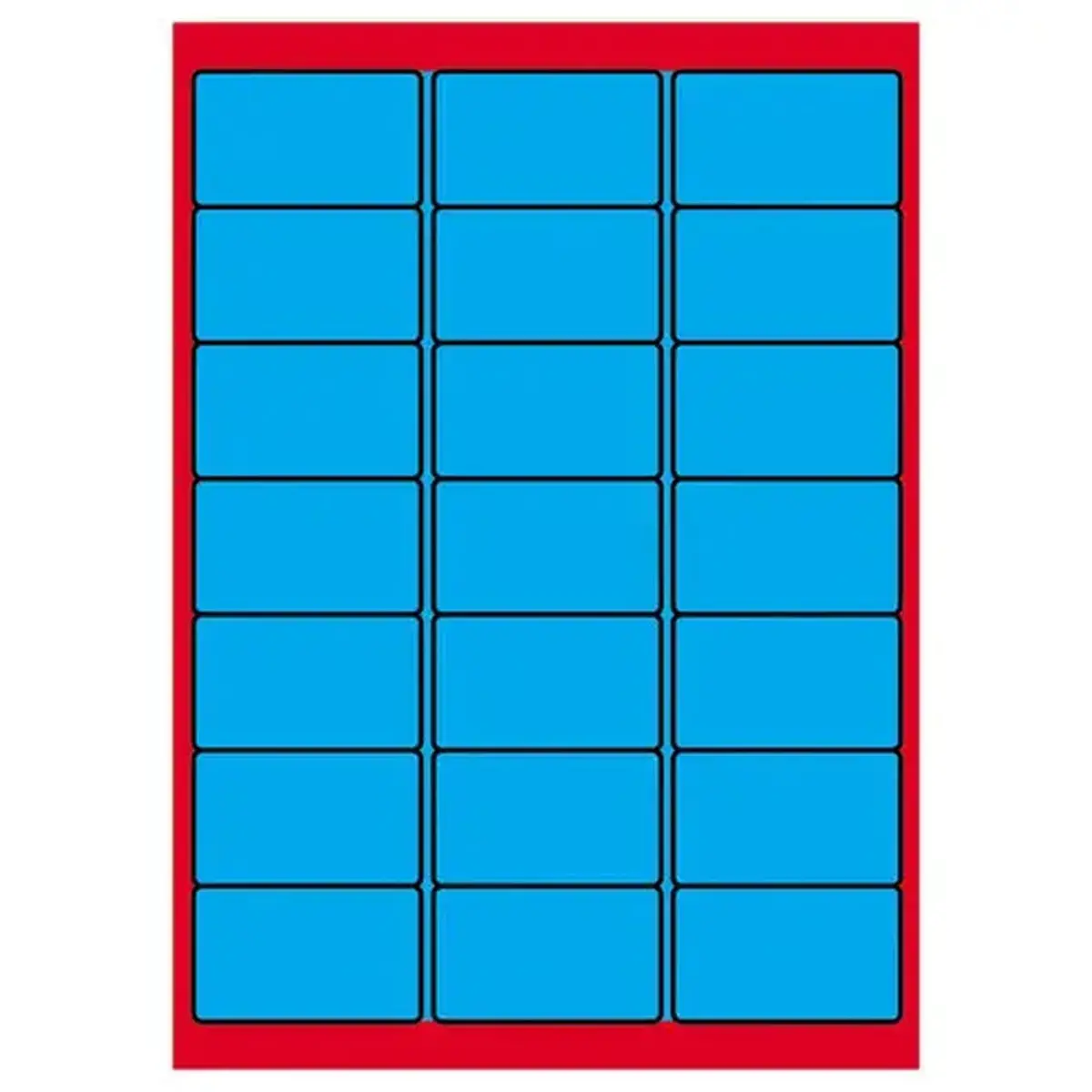 100 Etikettenbladen L63,5xH38,1 mm 2100 etiketten/doos, felblauw
