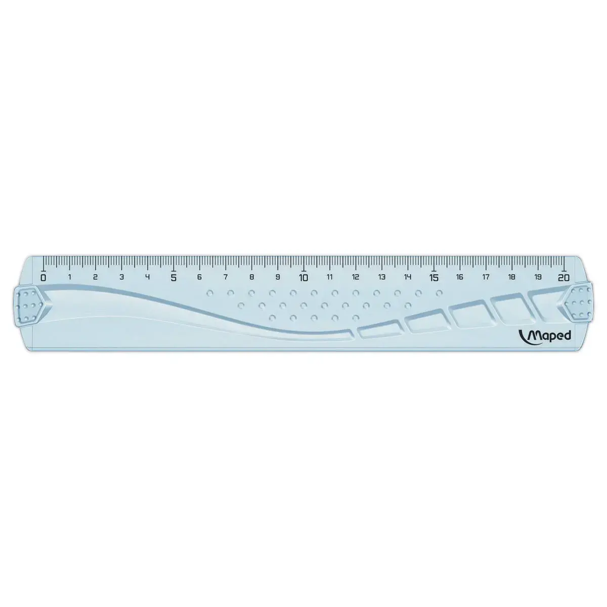 Platte liniaal 20 cm - GEOMETRIC, van gerecycled plastic