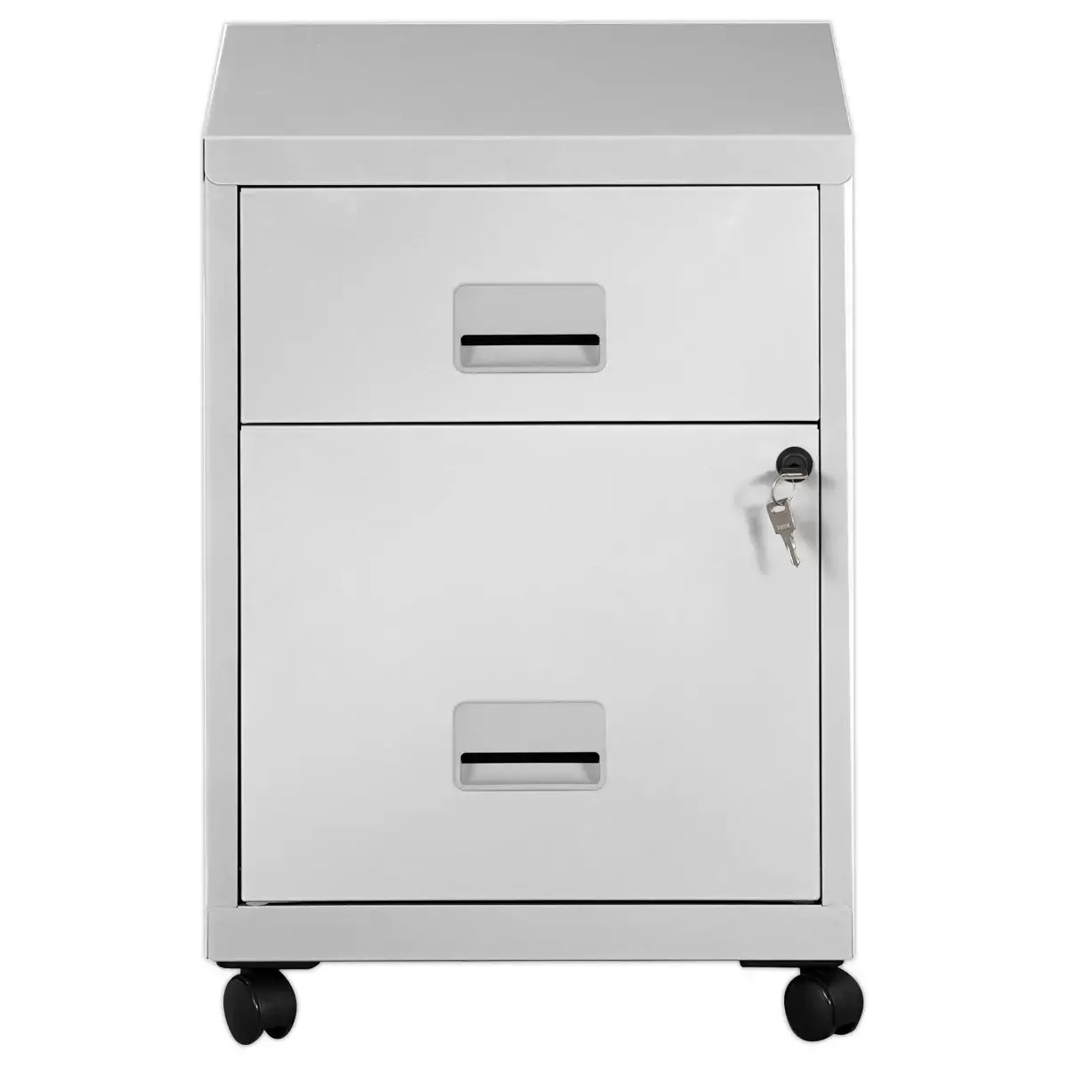 Mobiel ladenkastje in metaal - 2 aluminium laden- gemonteerd