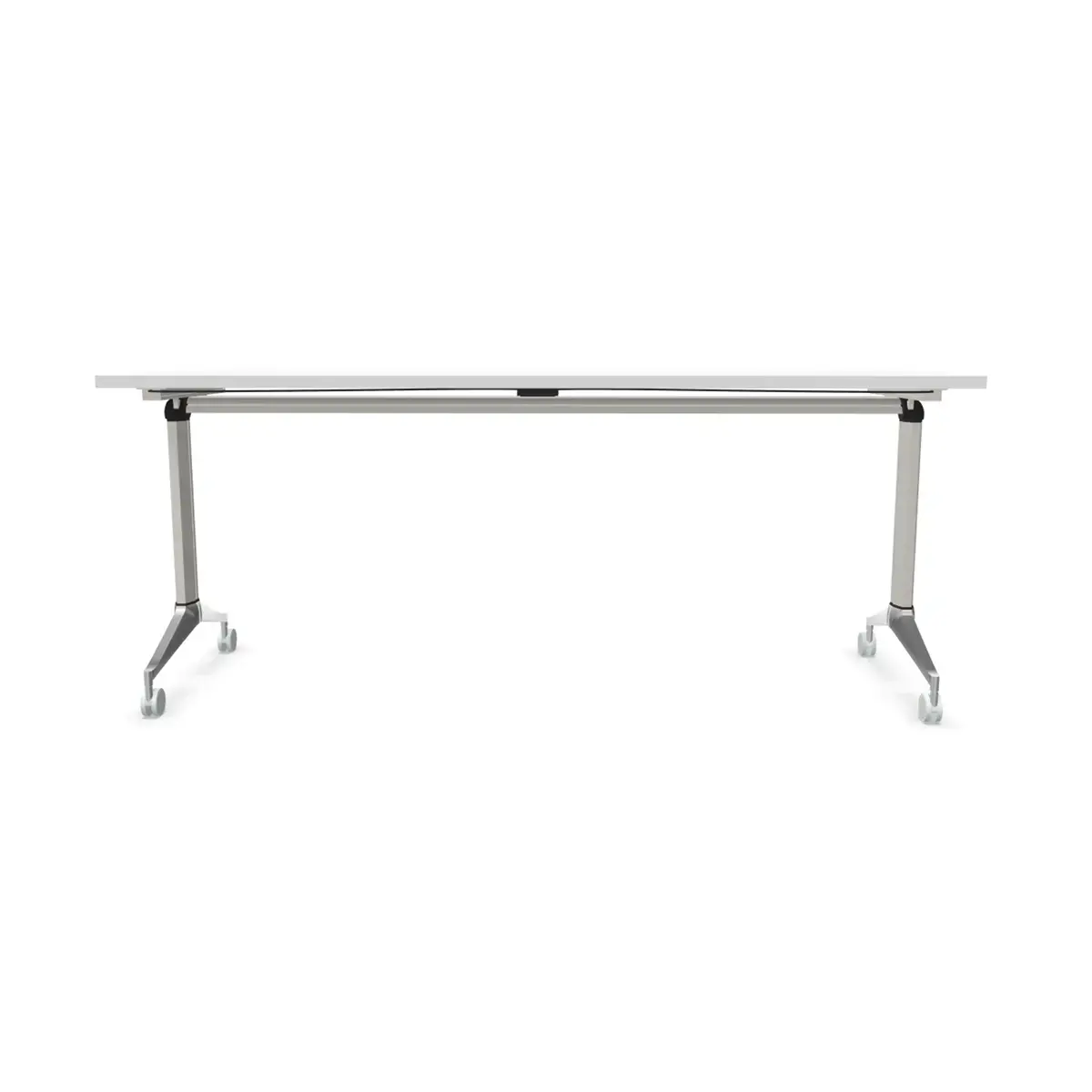 Klaptafel met wieltjes - 180 x 70 cm - Wit en alu