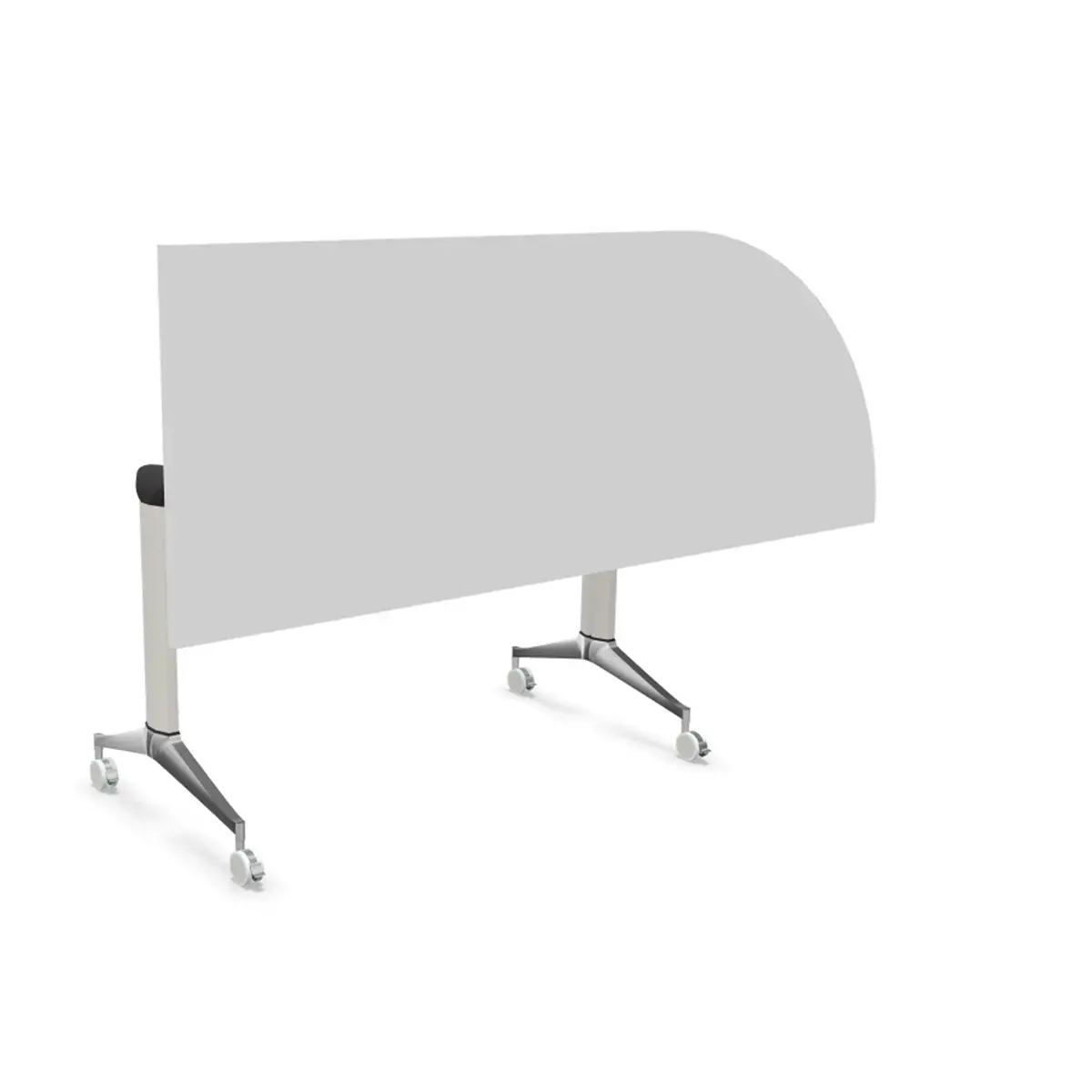 Klaptafel met wieltjes - 190 x 70 cm - Wit en alu - Hoek links