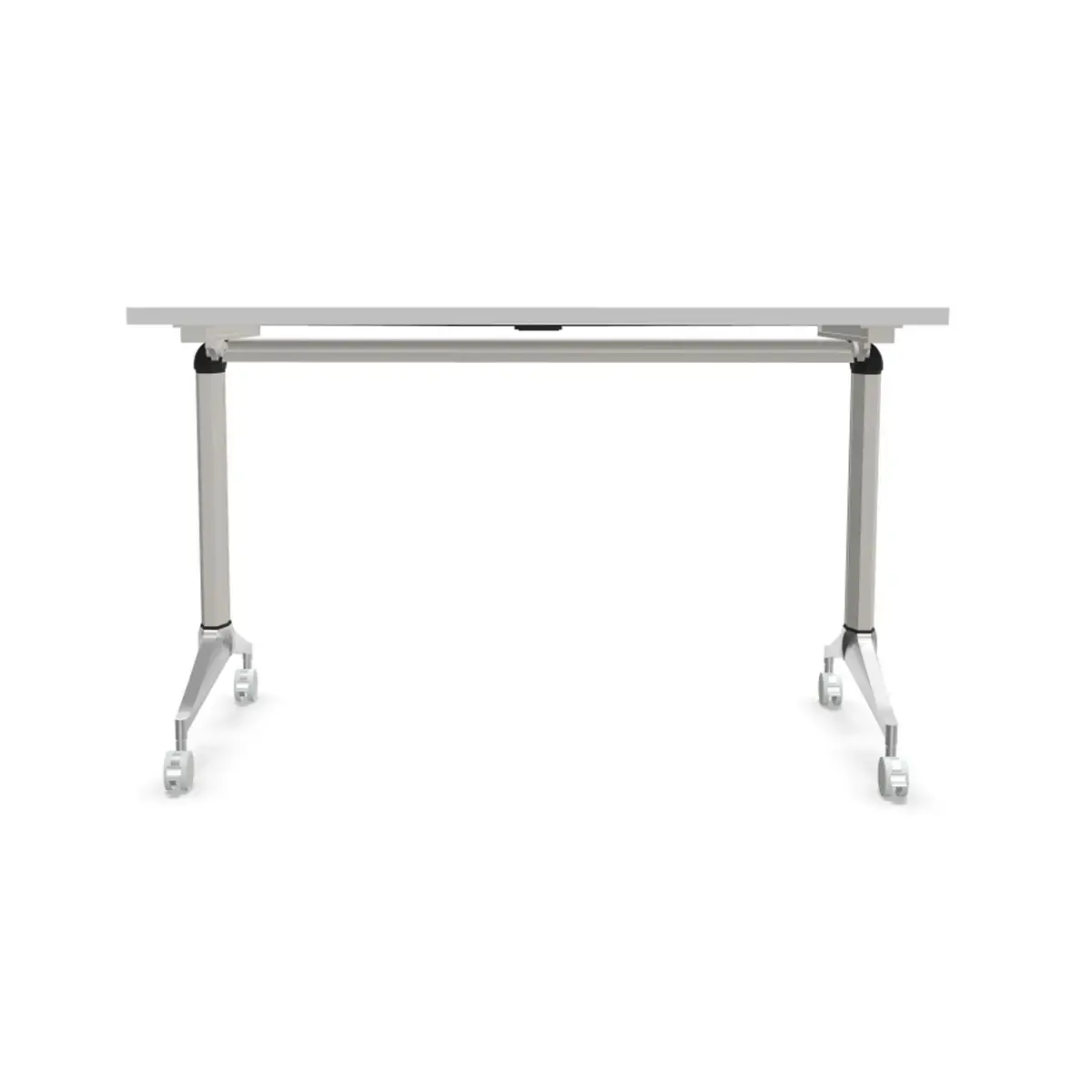 Opvouwbare tafel 120x70 wit/aluminium gemonteerd 