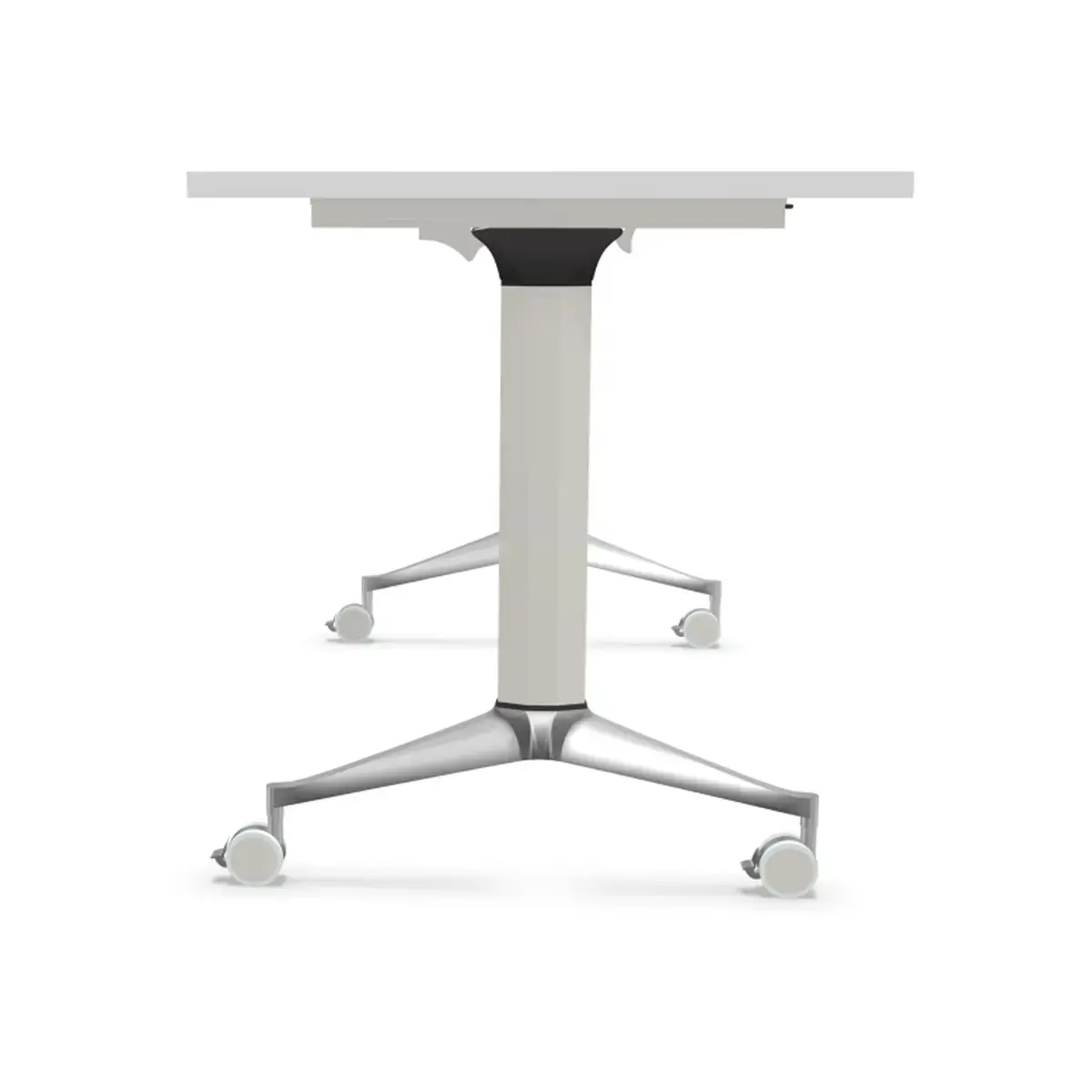 Opvouwbare tafel 120x70 wit/aluminium gemonteerd 