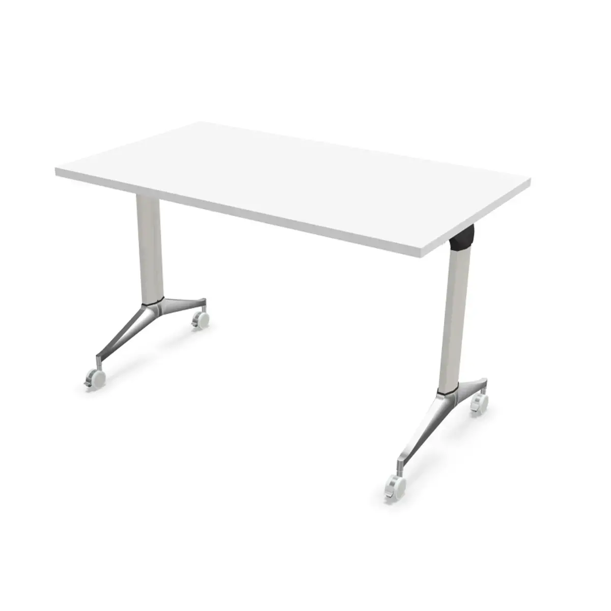 Opvouwbare tafel 120x70 wit/aluminium gemonteerd 