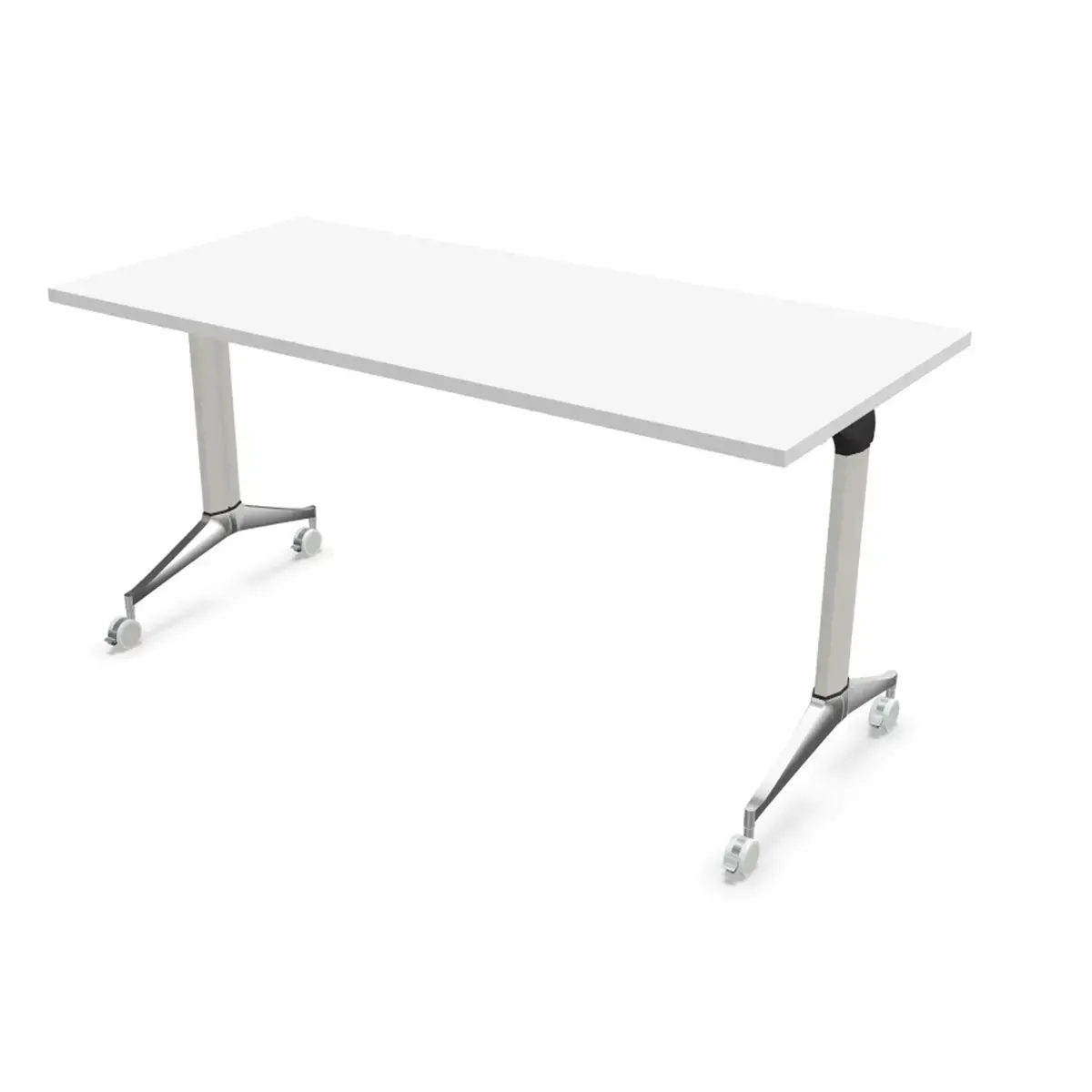 Opvouwbare tafel 150x70 wit/alu gemonteerd