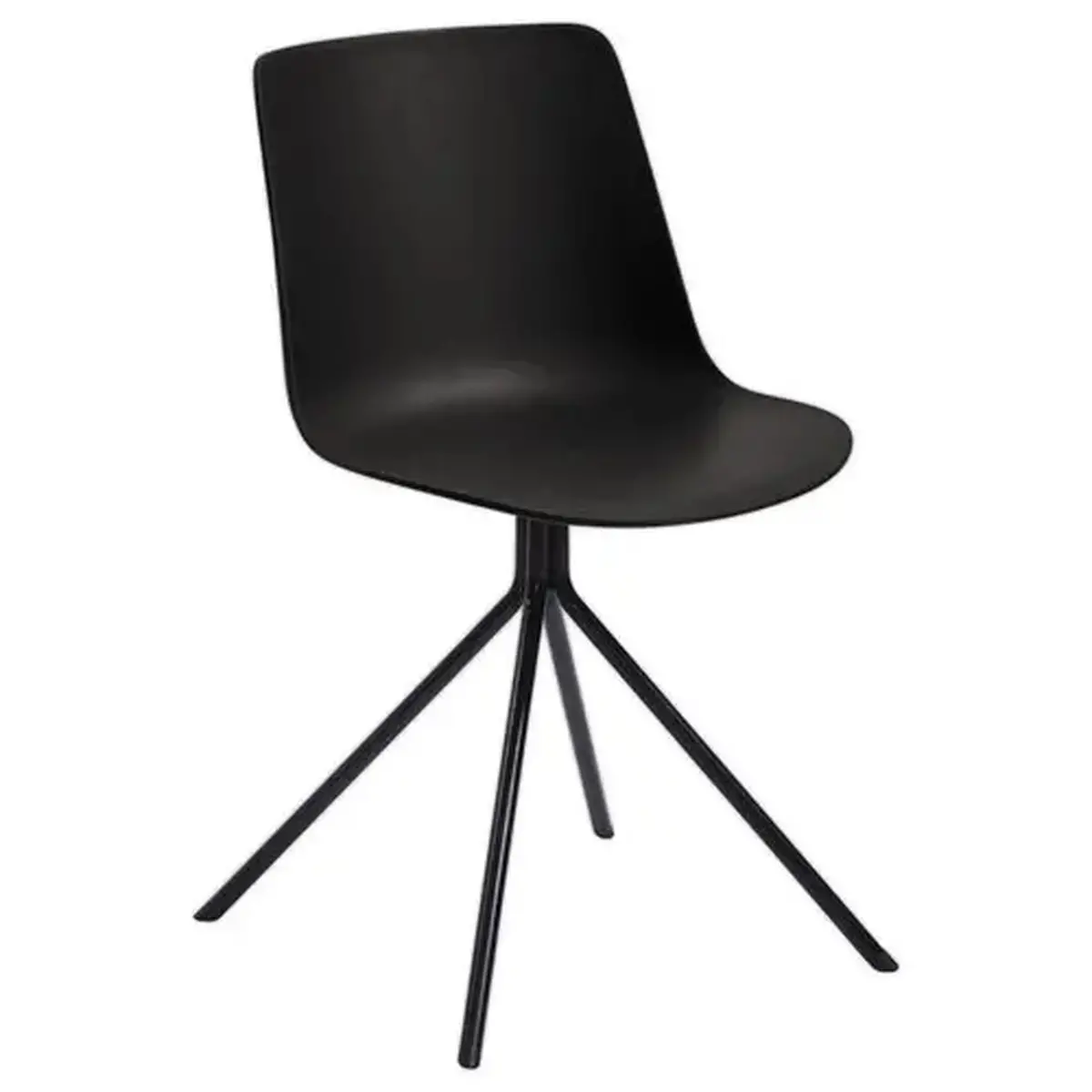2 DN2 stoelen, 4 zwarte poten, zwarte zitting, gemonteerd