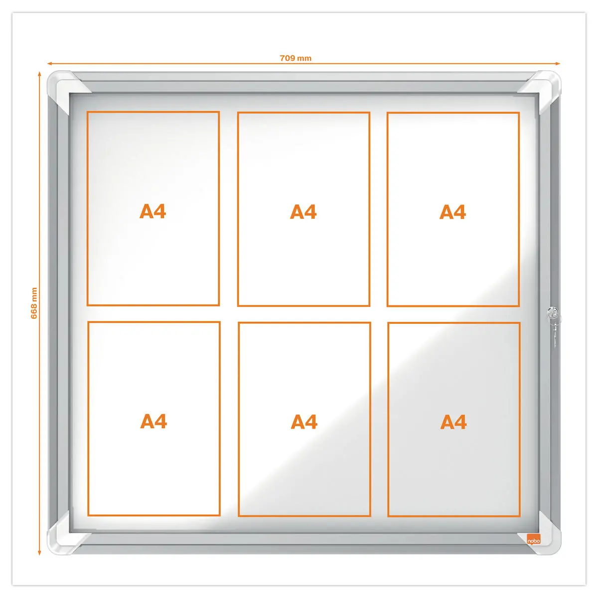 Premium PLus magnetische vitrinekast voor binnen 6A4 NOBO